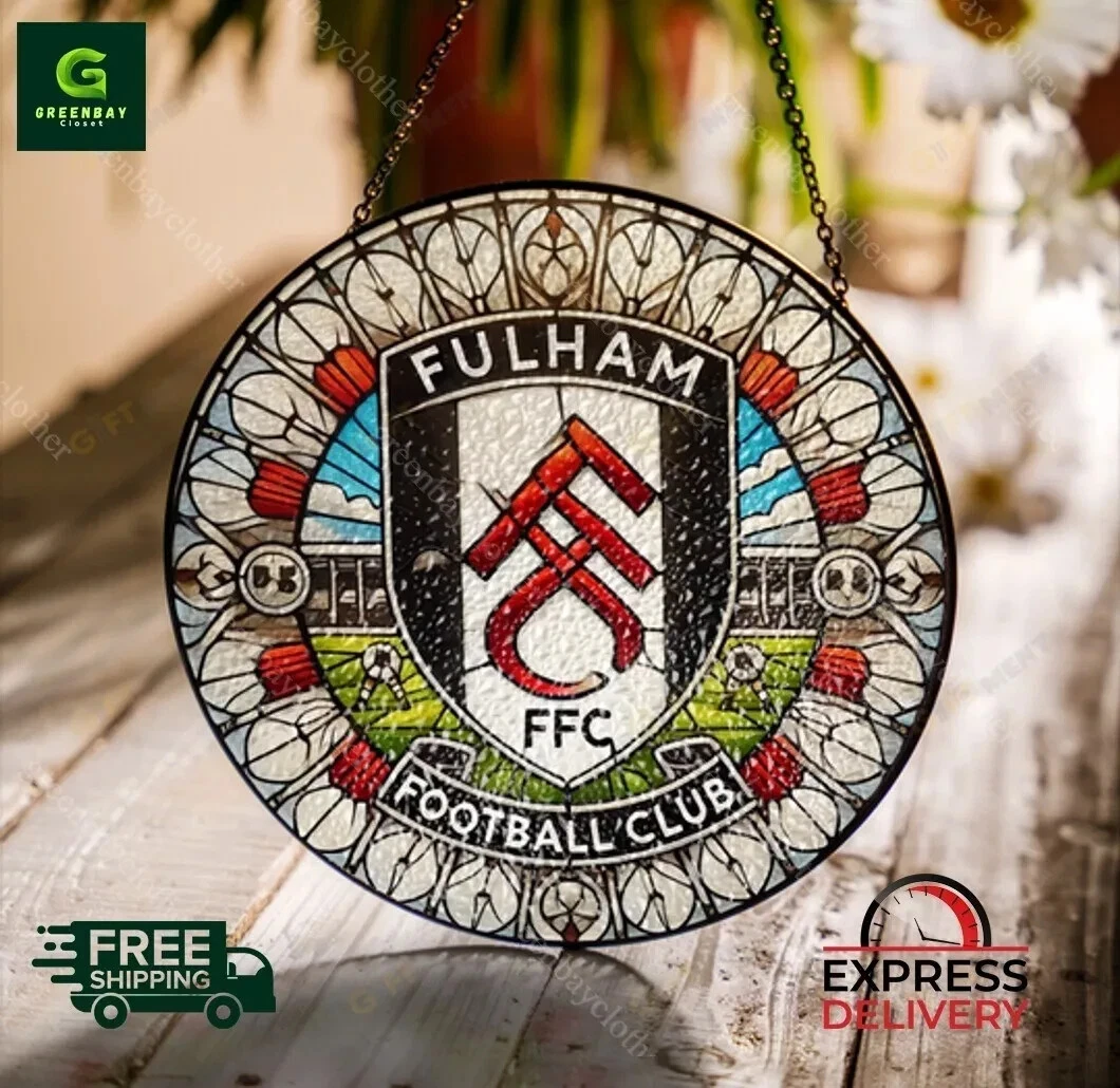 Fulham Football Team Stained Glass Suncatcher Window Hanging Decor