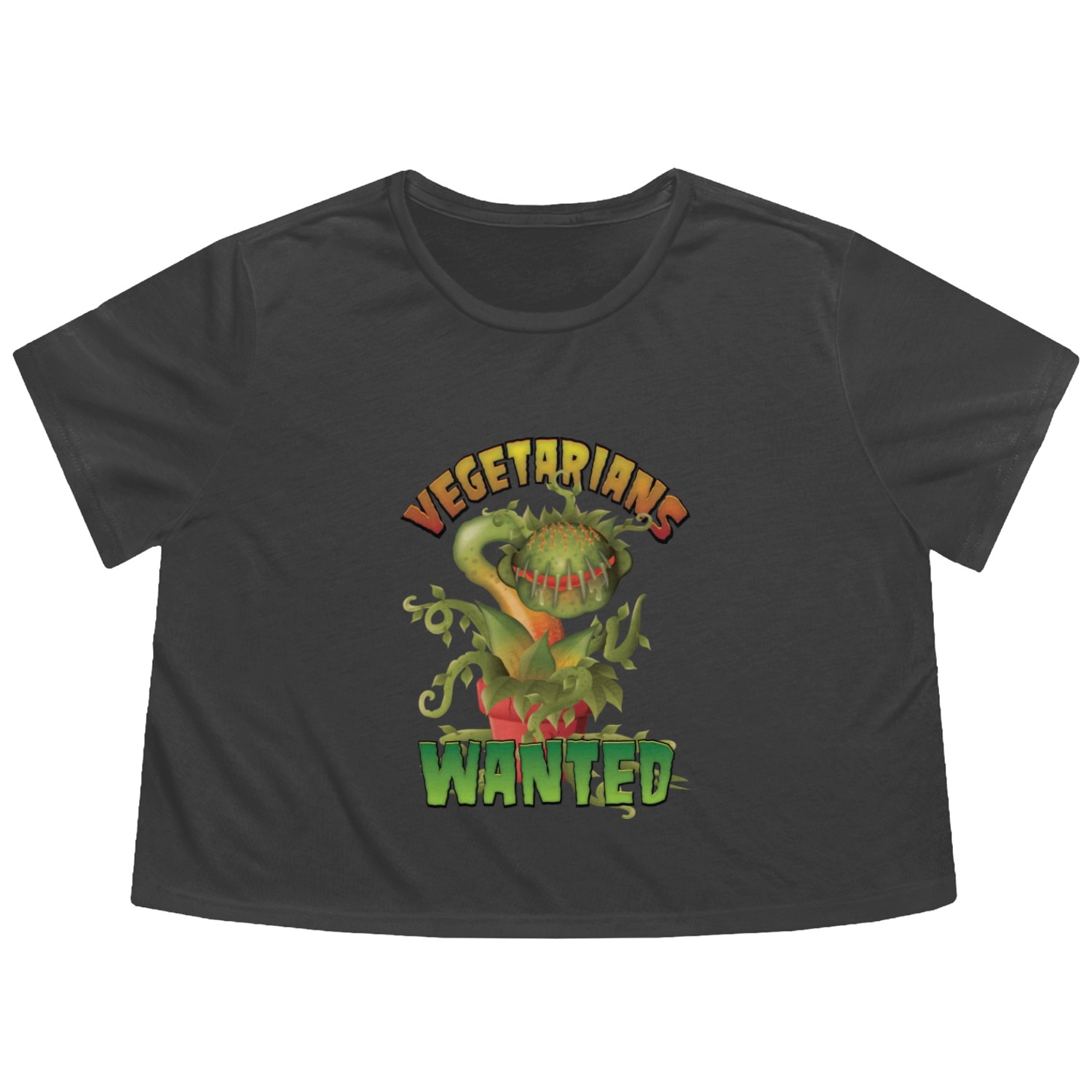 Vegetarians Wanted Carnivorous Potted Plant Flowy Cropped Tees