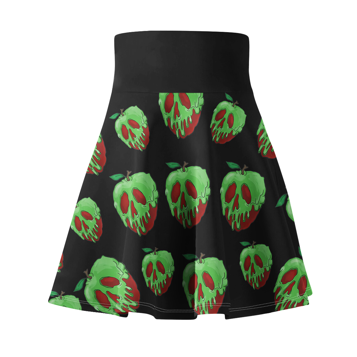 Black Poison Apple Running Women's Skirt | Halloween Skater Skirt | Cosplay Costume | Halloween Gift For Women