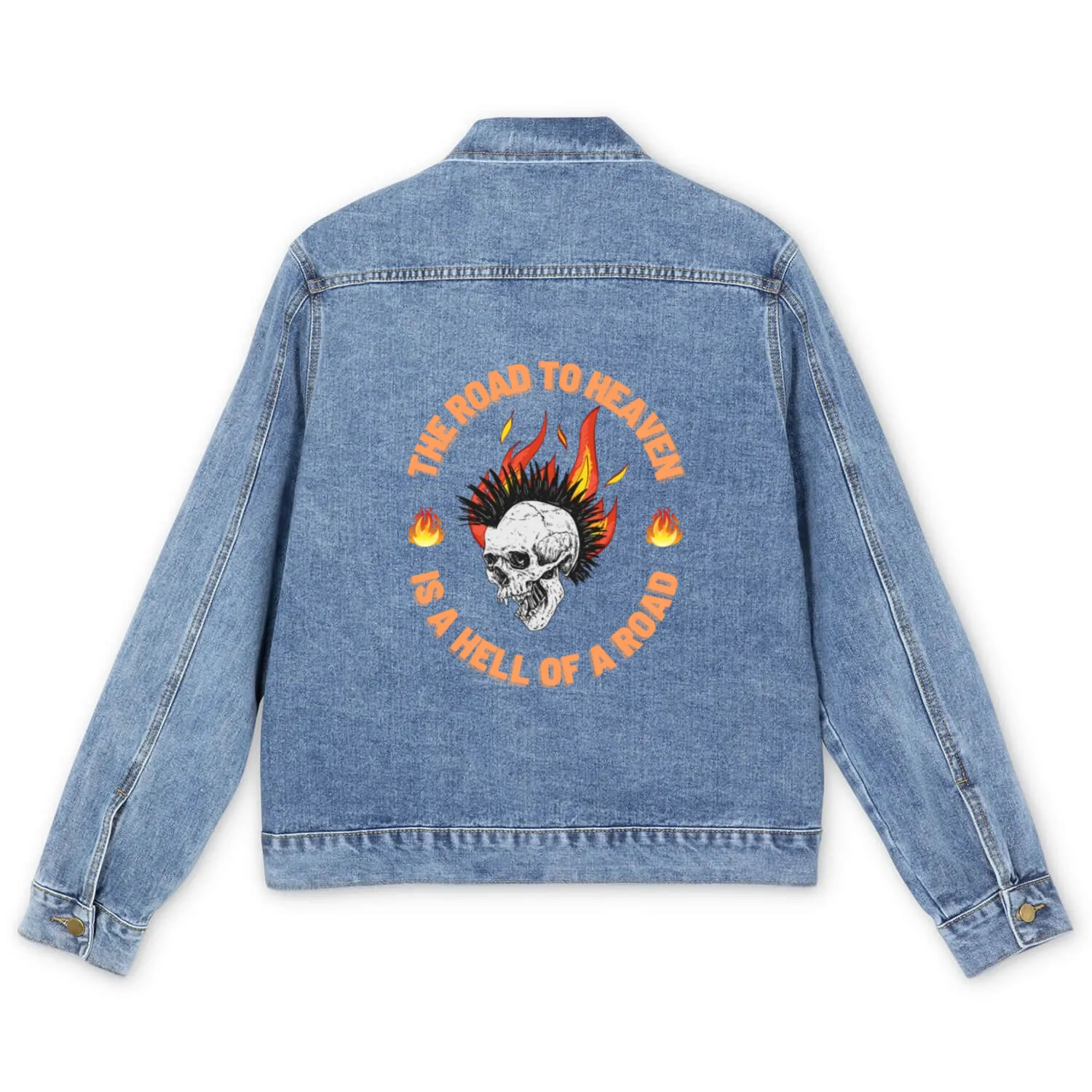 The Road to Heaven is a Hell of a Road Men's Denim Jackets