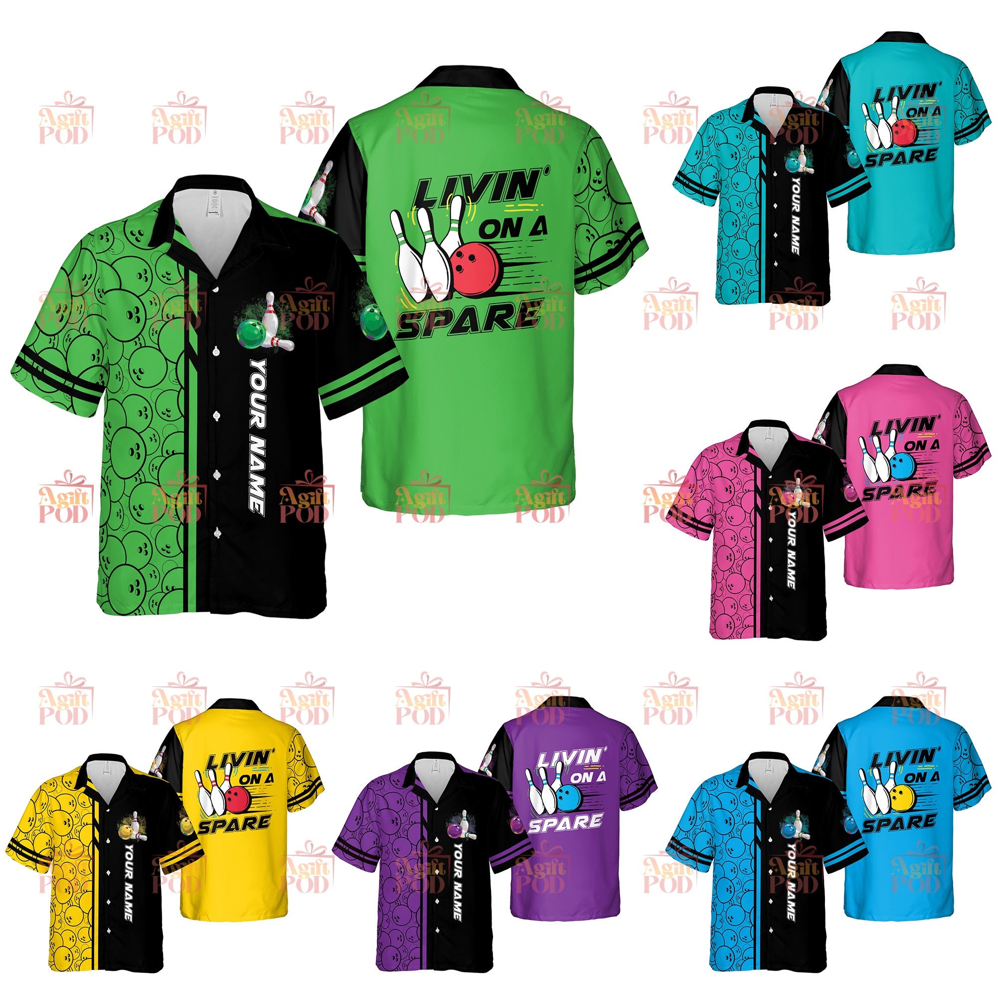 Personalized Bowling Hawaiian Shirt Living On A Spare Custom Bowling Shirt