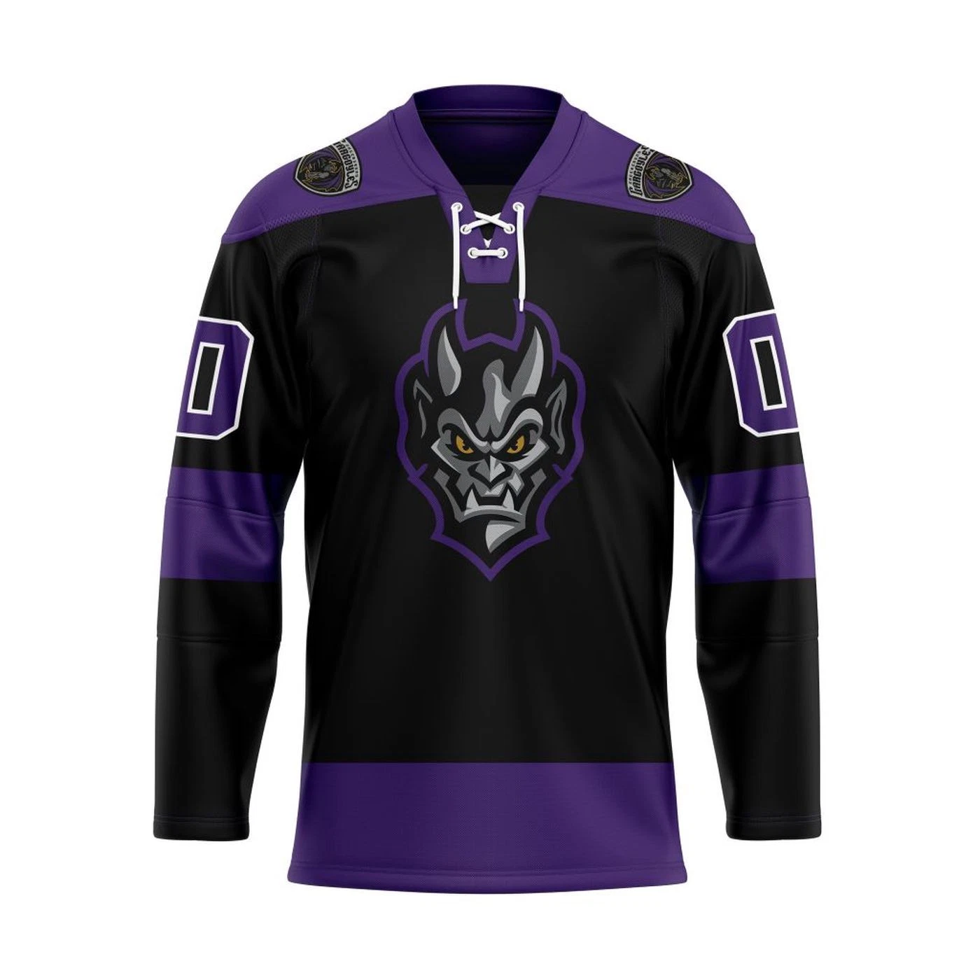 Greensboro Gargoyles Personalized Black Lace Hockey Shirt