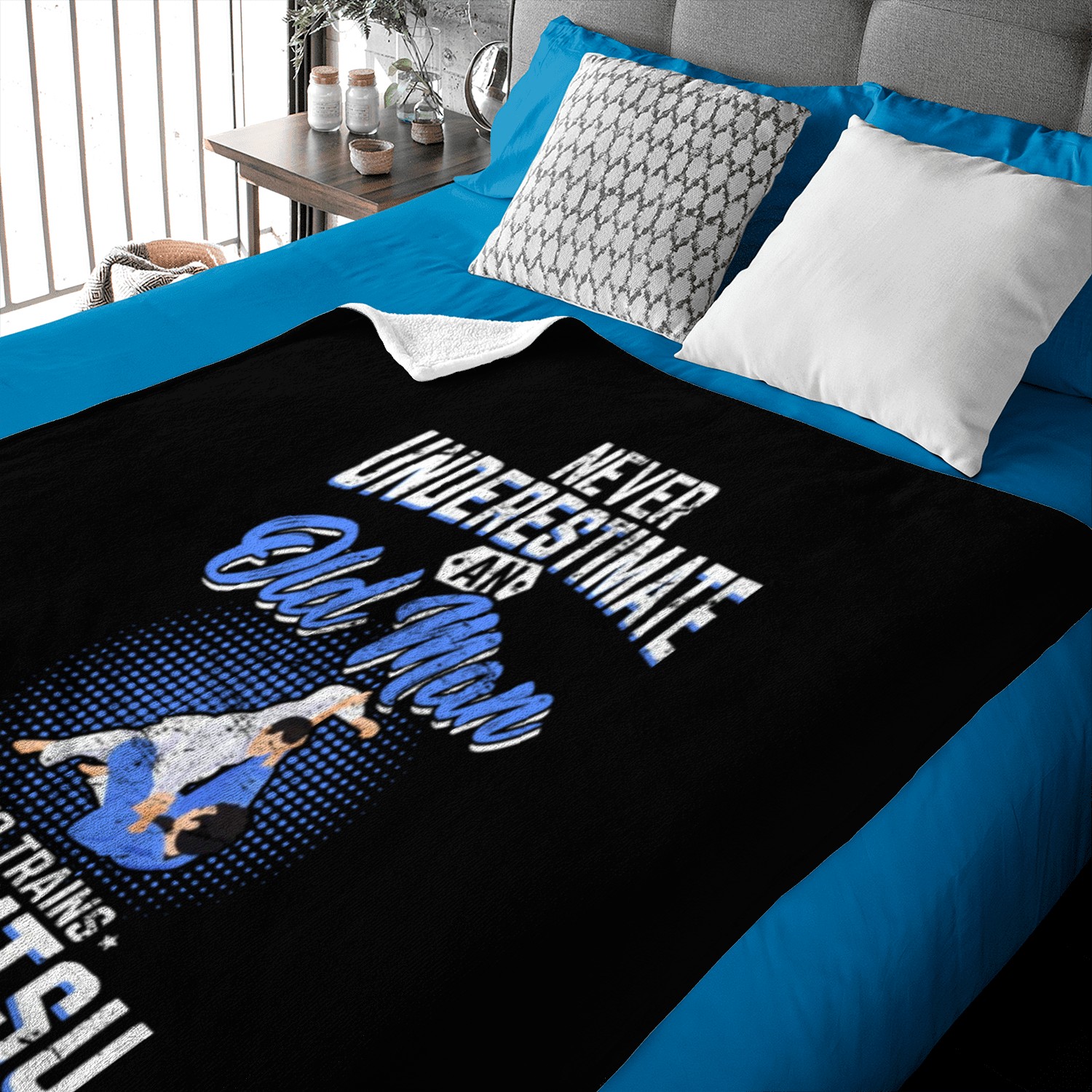 Never Underestimate An Old Man Jiu Jitsu BJJ Jiu-J Baby Blankets