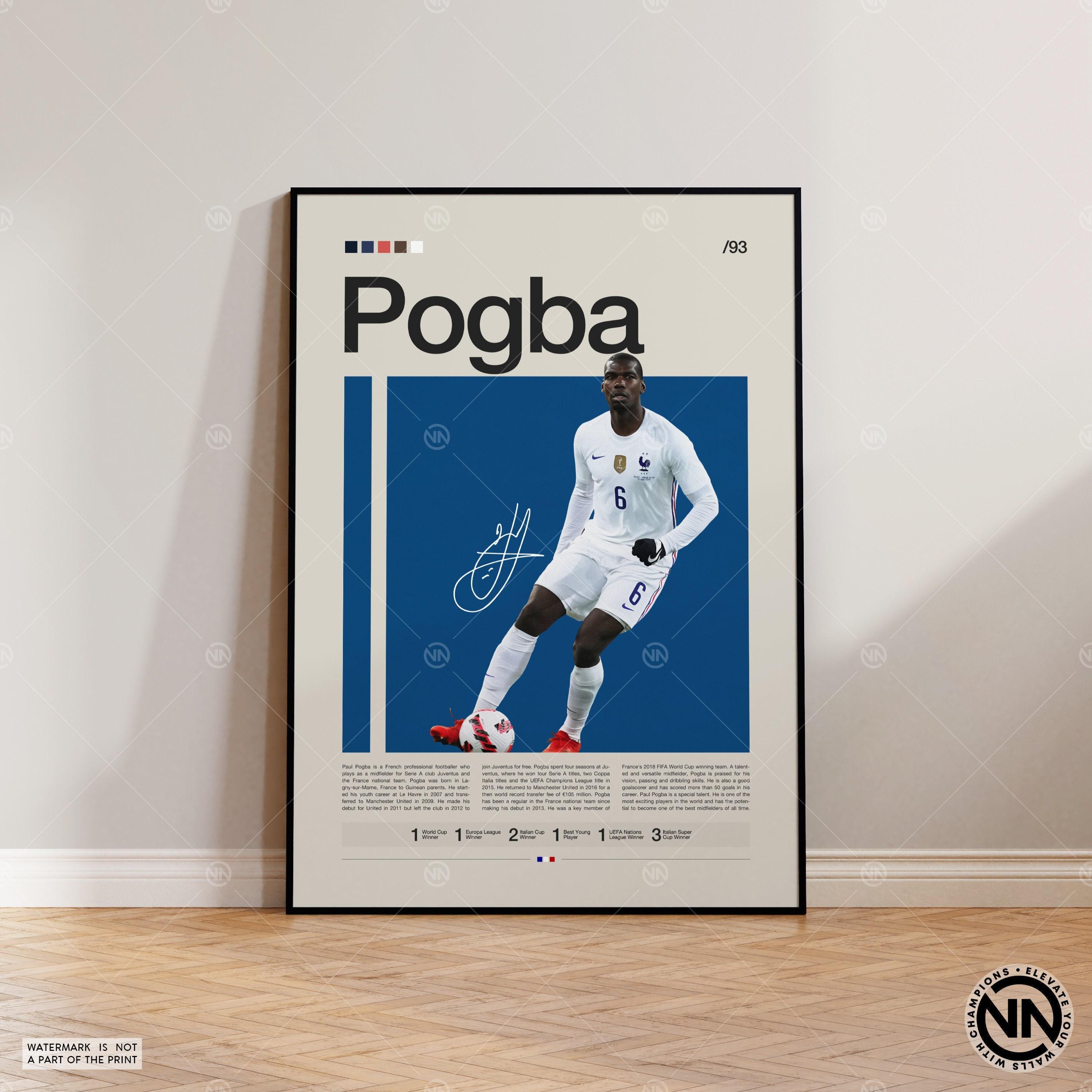 Paul Pogba Poster, French Footballer, Soccer Gifts, Sports Poster, Football Player Poster, Soccer Wall Art, Sports Bedroom Posters