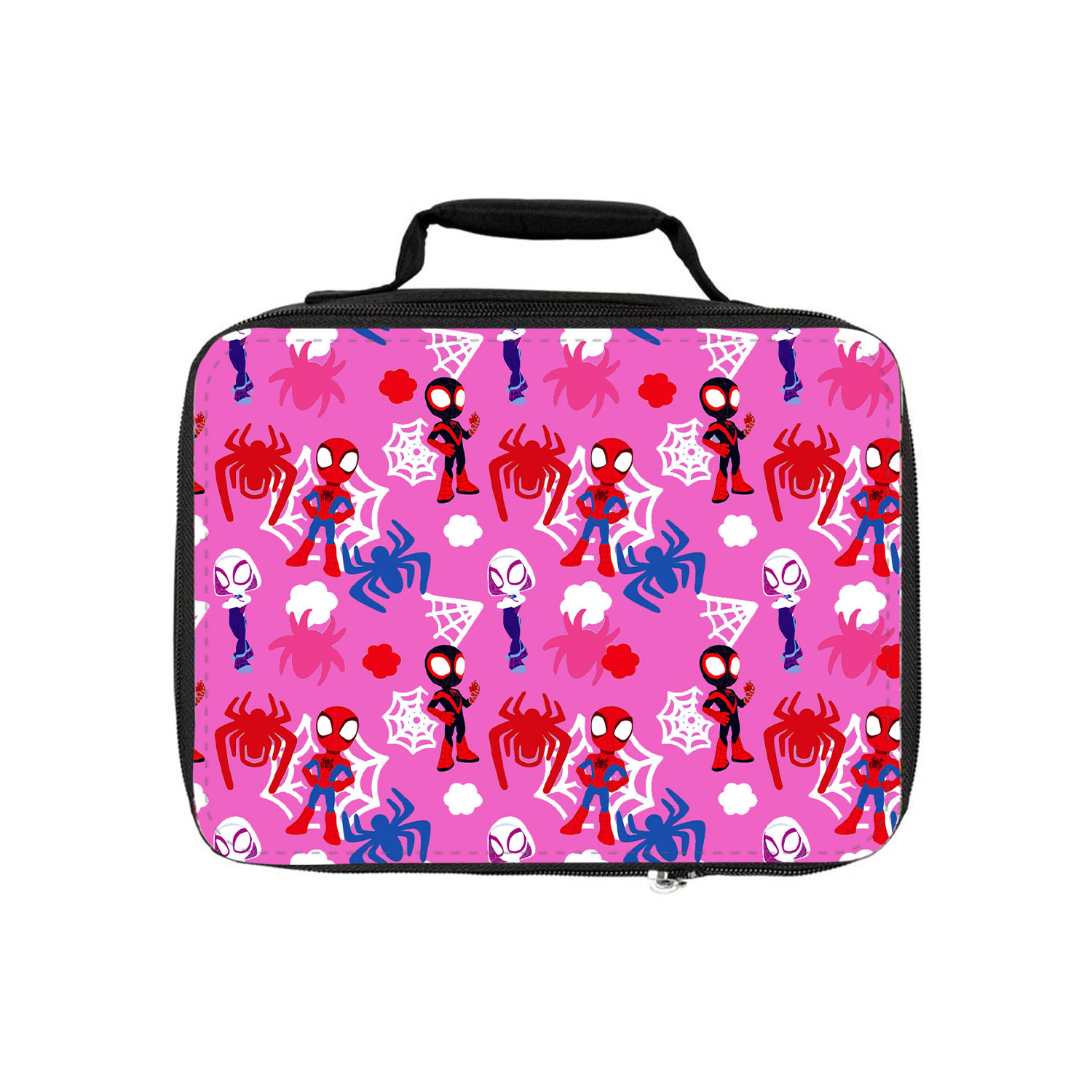 PINK spidey and Friends Lunch Bag, Kids Lunch Bag, School Lunch Bag, Back to school Lunch Bag
