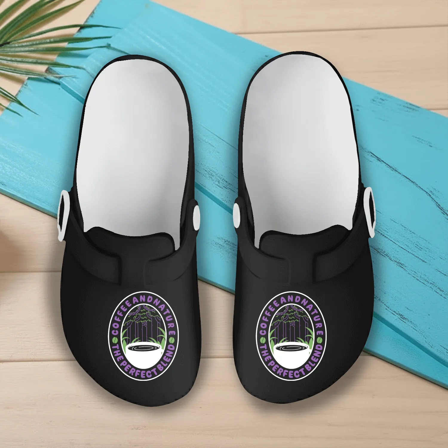 Coffee and Nature Slip On Clogs