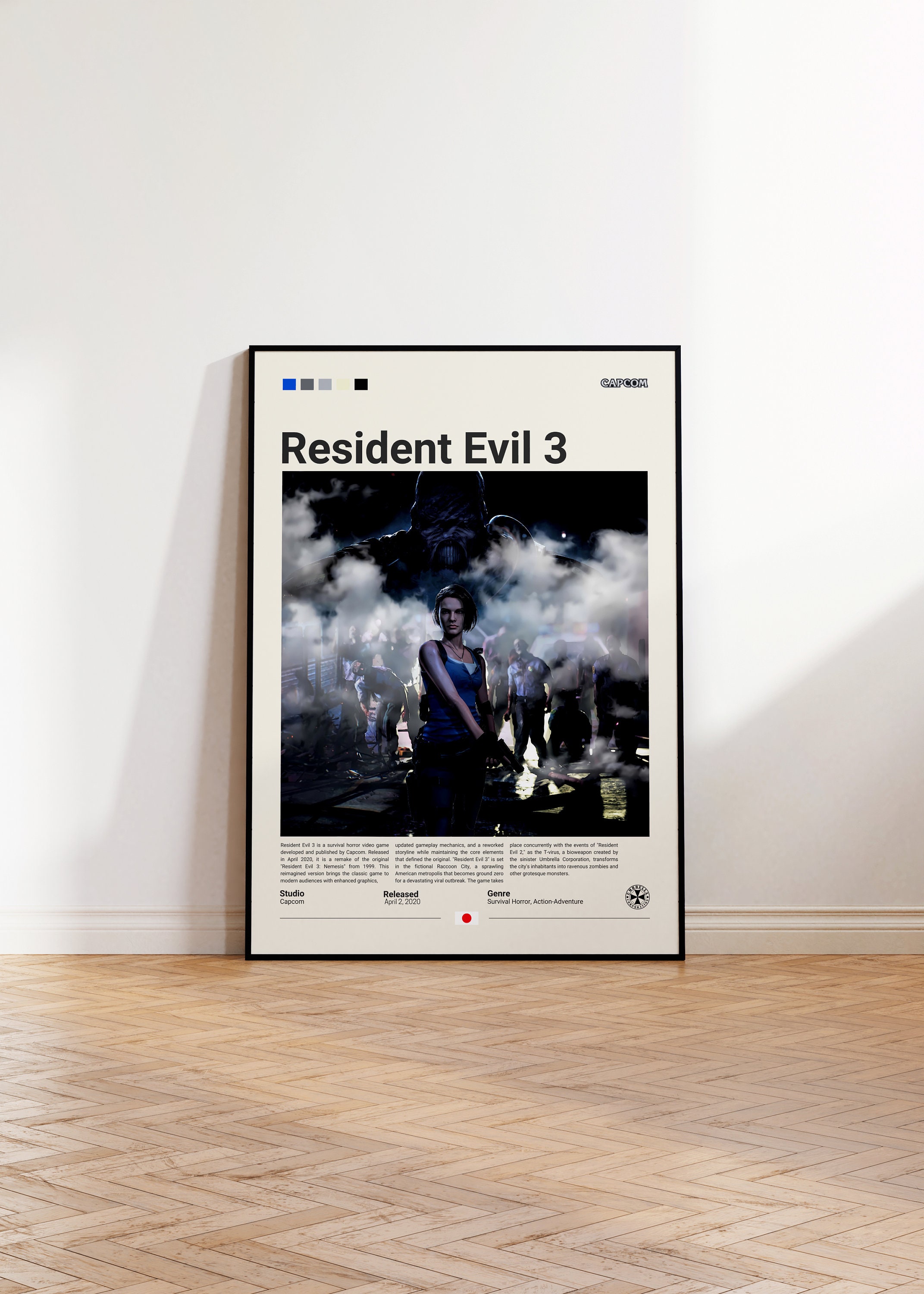 Resident Evil 3 Poster, Gaming Room Poster, Gaming Wall Poster, Gaming Print, Gamer Gift, Video Game Poster, Gaming Wall Art