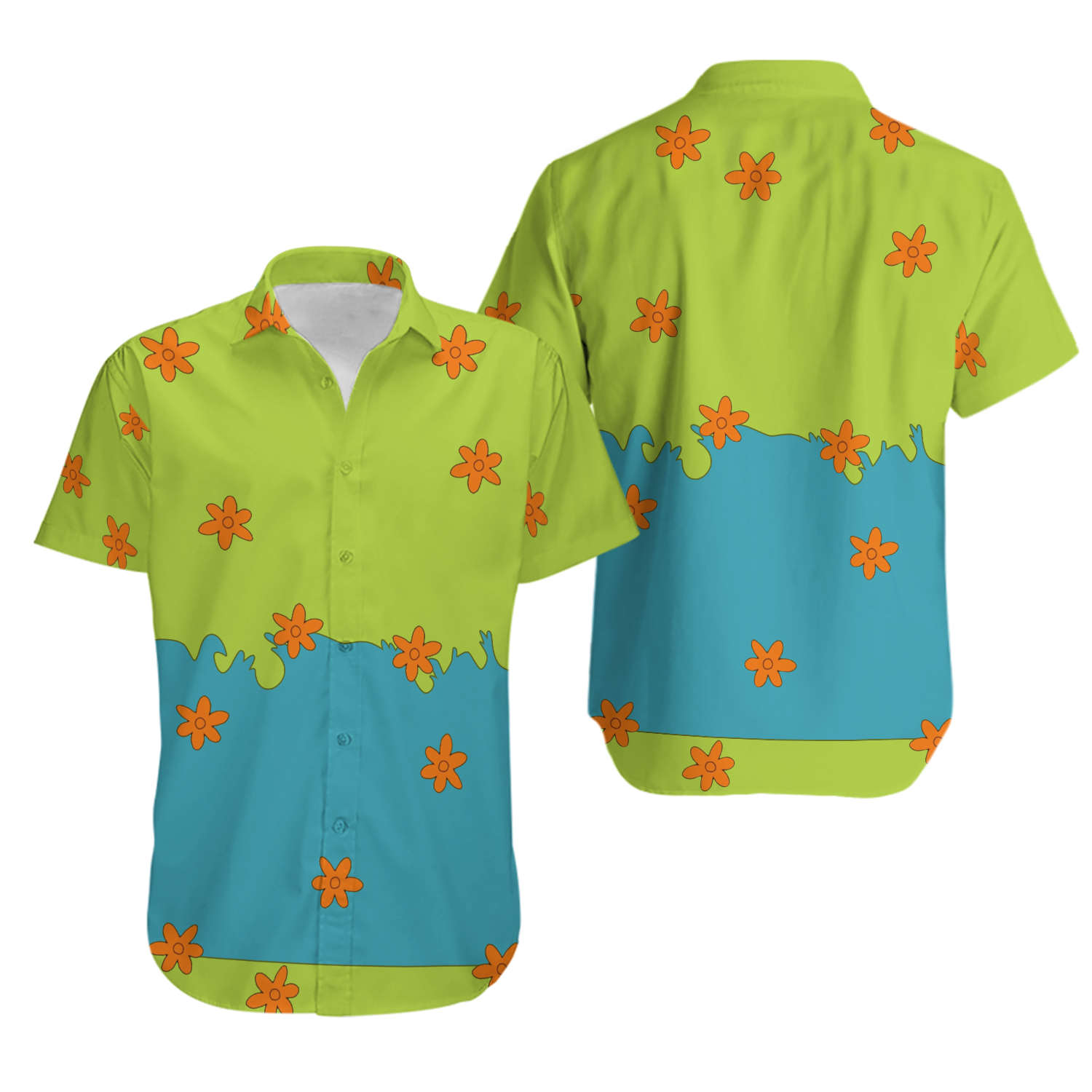 Scooby Doo Dog Hawaiian Shirt Casual Button Down Unisex Adults Outfit