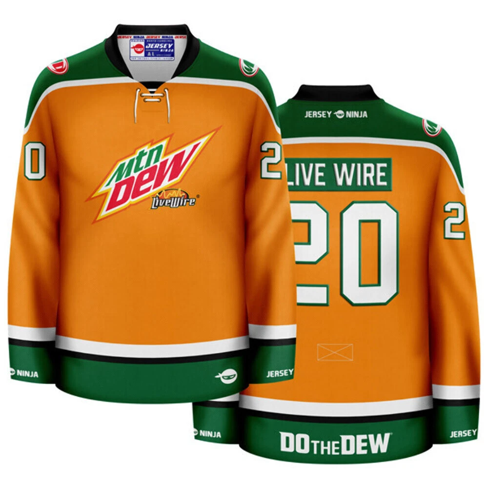Mountain Dew Live Wire Orange Hockey Jersey