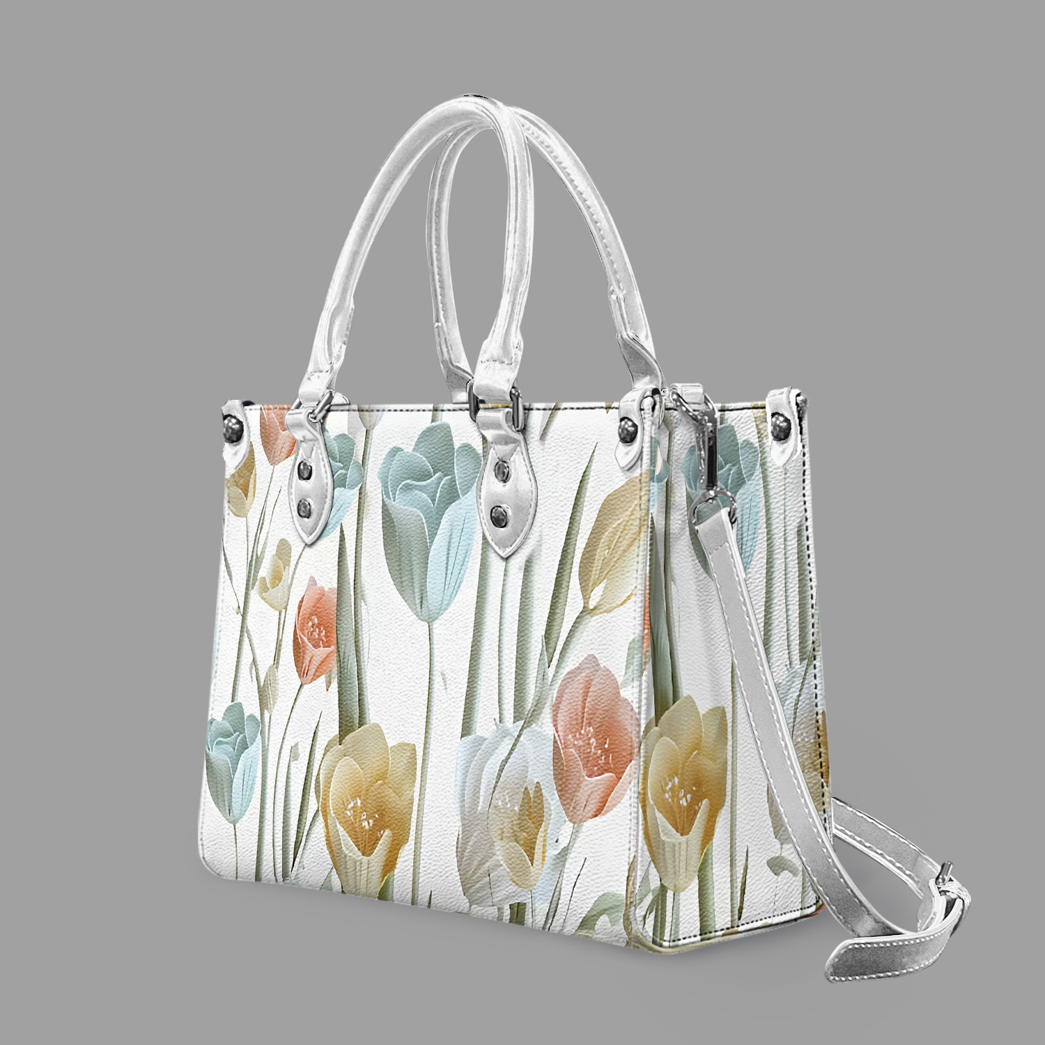 Beautiful tulip cute Leather Handbag