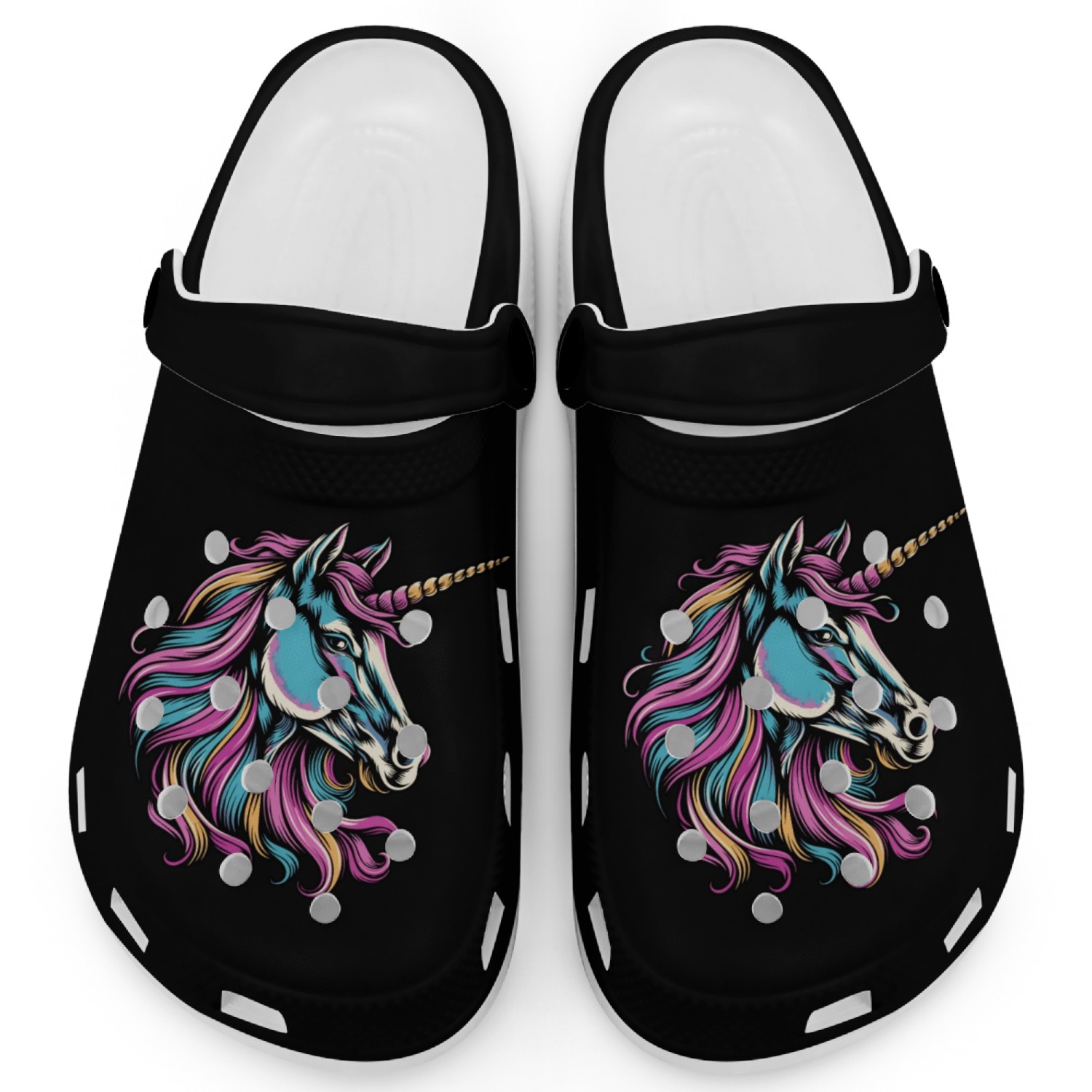 colorful unicorn Clogs