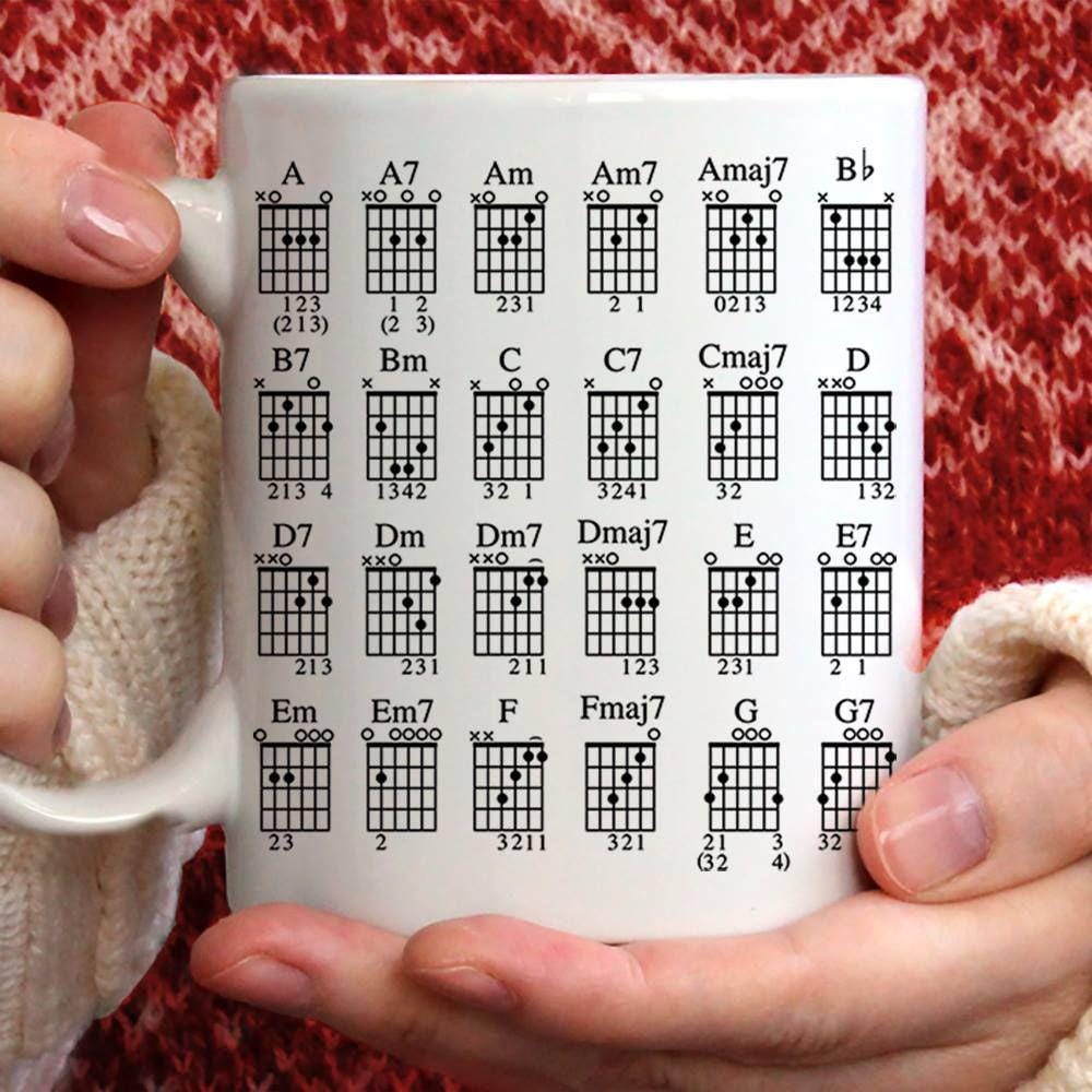 Music Chord Mug, Guitar Teacher Mug, Music Coffee Cup, Piano Mug, Gift For Guitar Player, Guitarist Gift, To My Son, Music Husband Gift