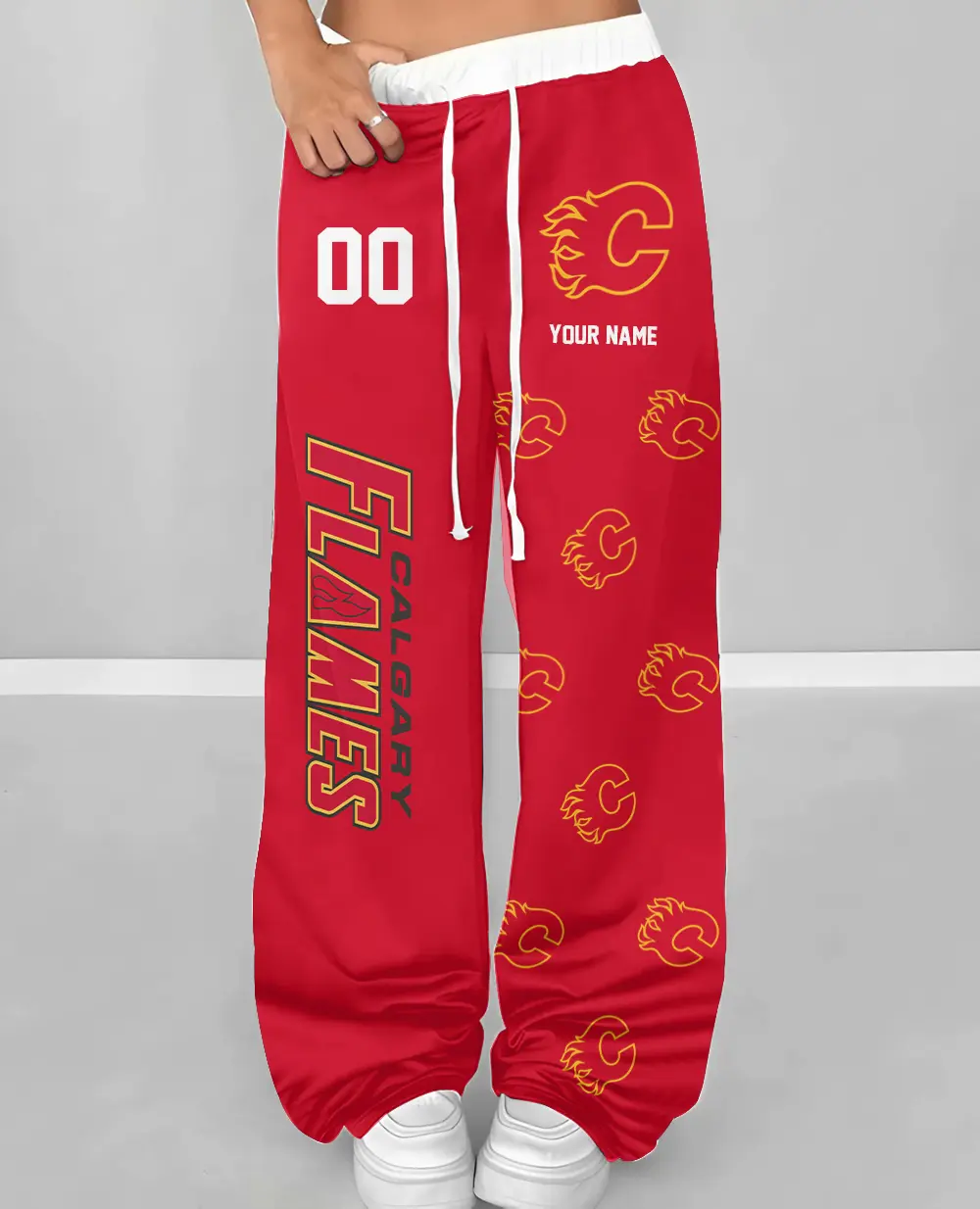 Calgary Flames NHL Personalized Wide Leg Lounge Pants
