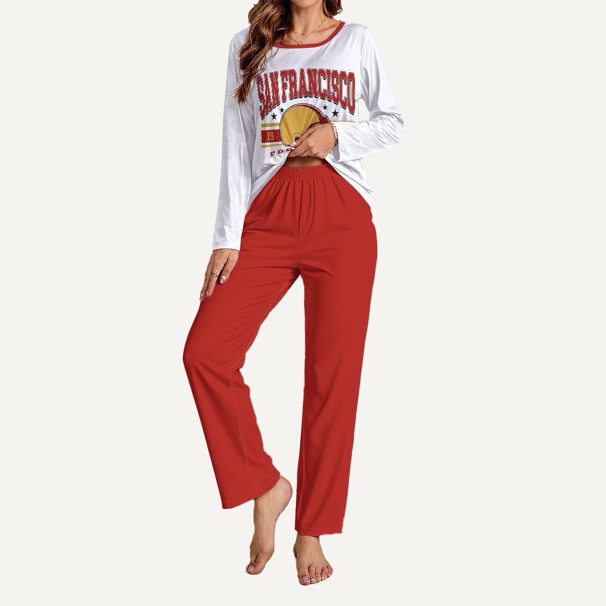 San Francisco Pajama Set, Game Day Lounge Set, San Francisco Sports Fan Sleepwear