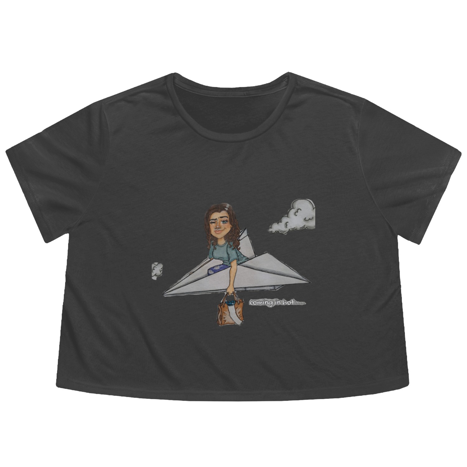 Coming in hot Flowy Cropped Tees