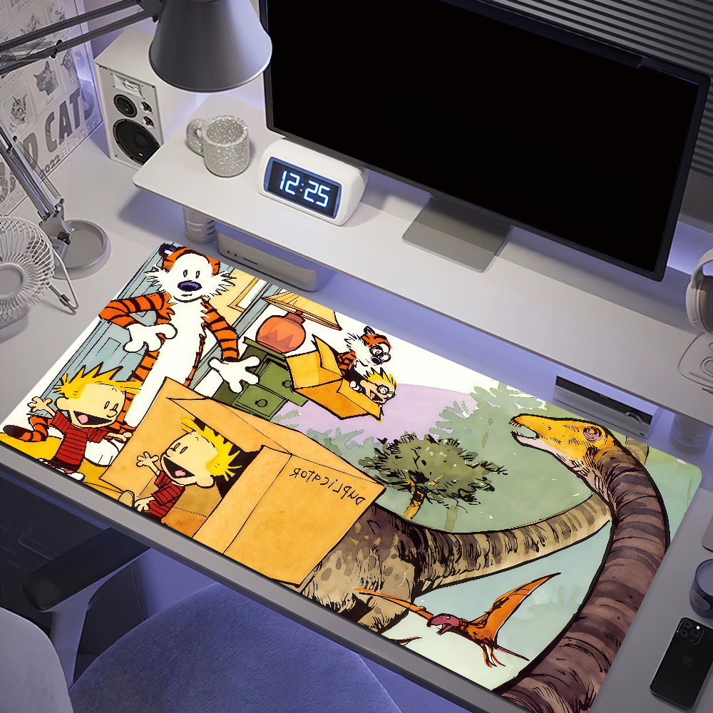 C-Calvin Home Office Hobbes Rubber Large Desk Mat And Keyboard PC Non-slip
