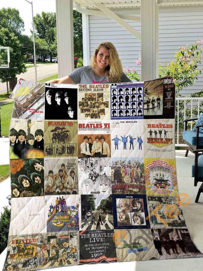 The Beatles Sherpa Fleece Blanket, The Beatles Quilt, Music Band Bedroom Decor