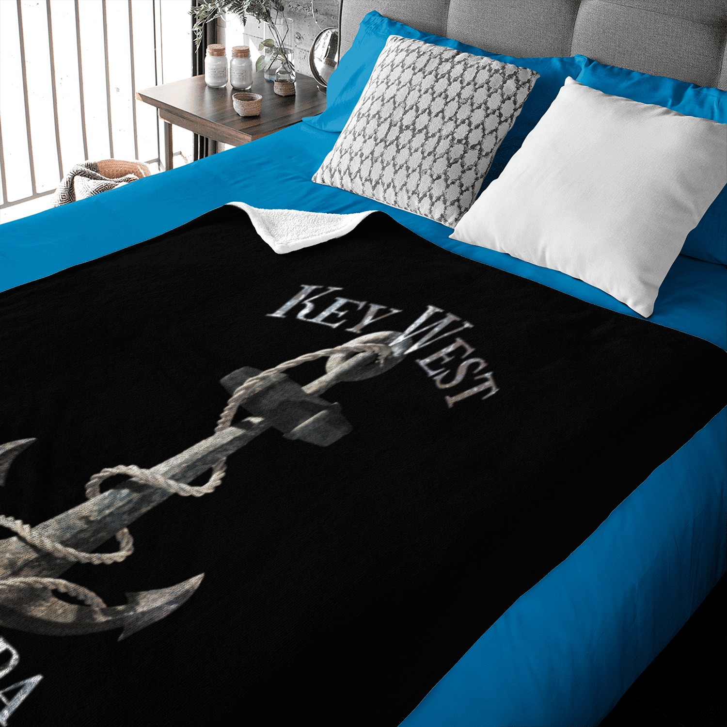 Key West Florida Nautical Anchor Sailing Baby Blankets