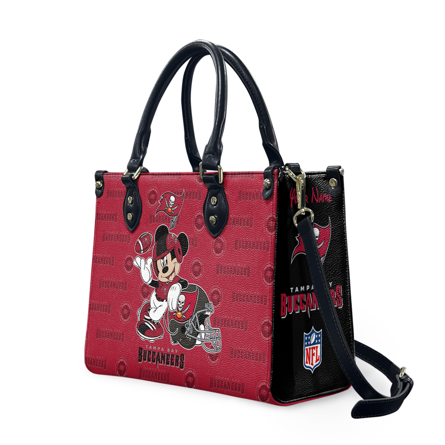 Personalized Tampa Bays Team Buccaneers Leather Bag, Custom Bag