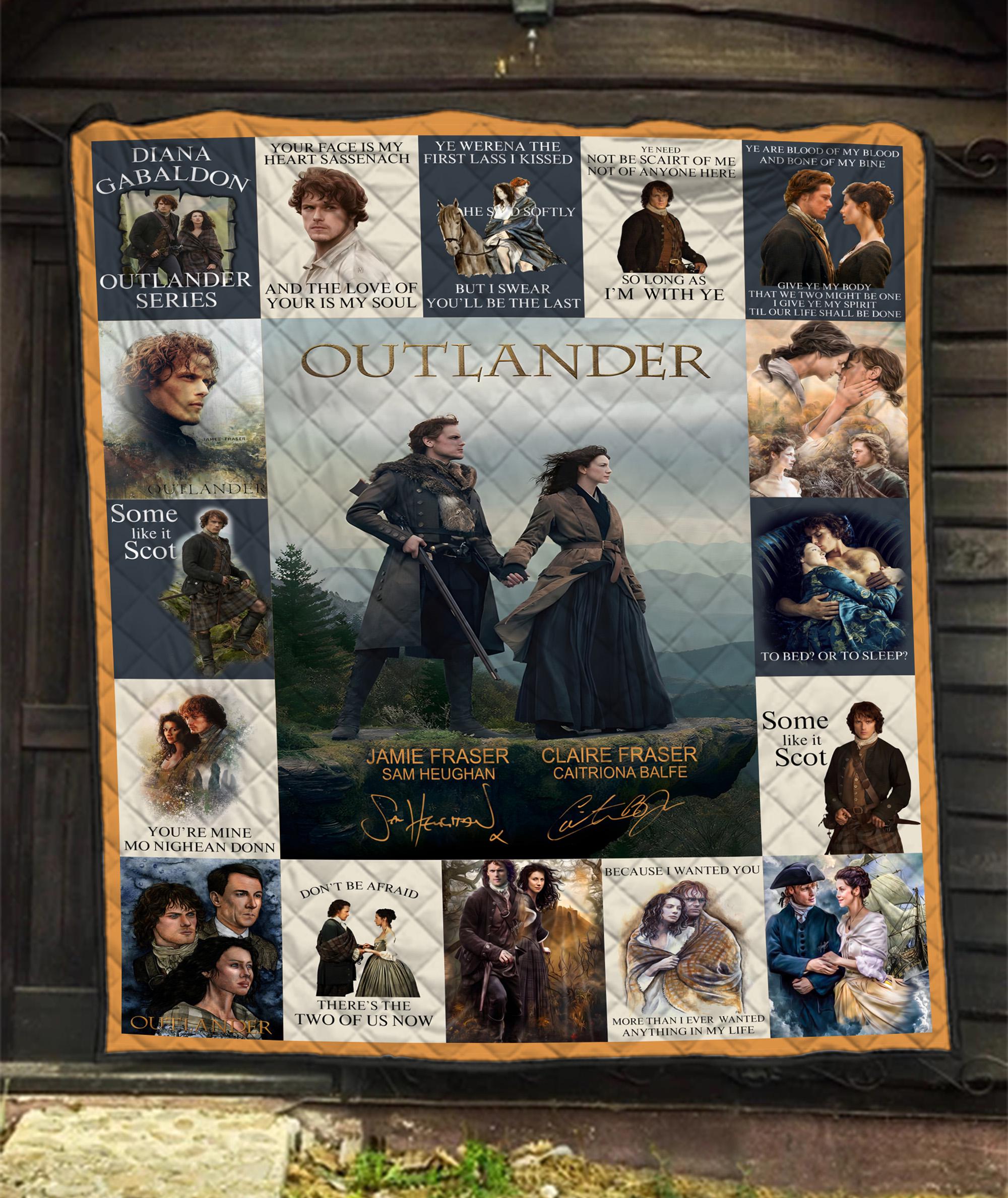 Outlander Jamie Claire Fraser Fleece Blanket, Highland Romance Quilt