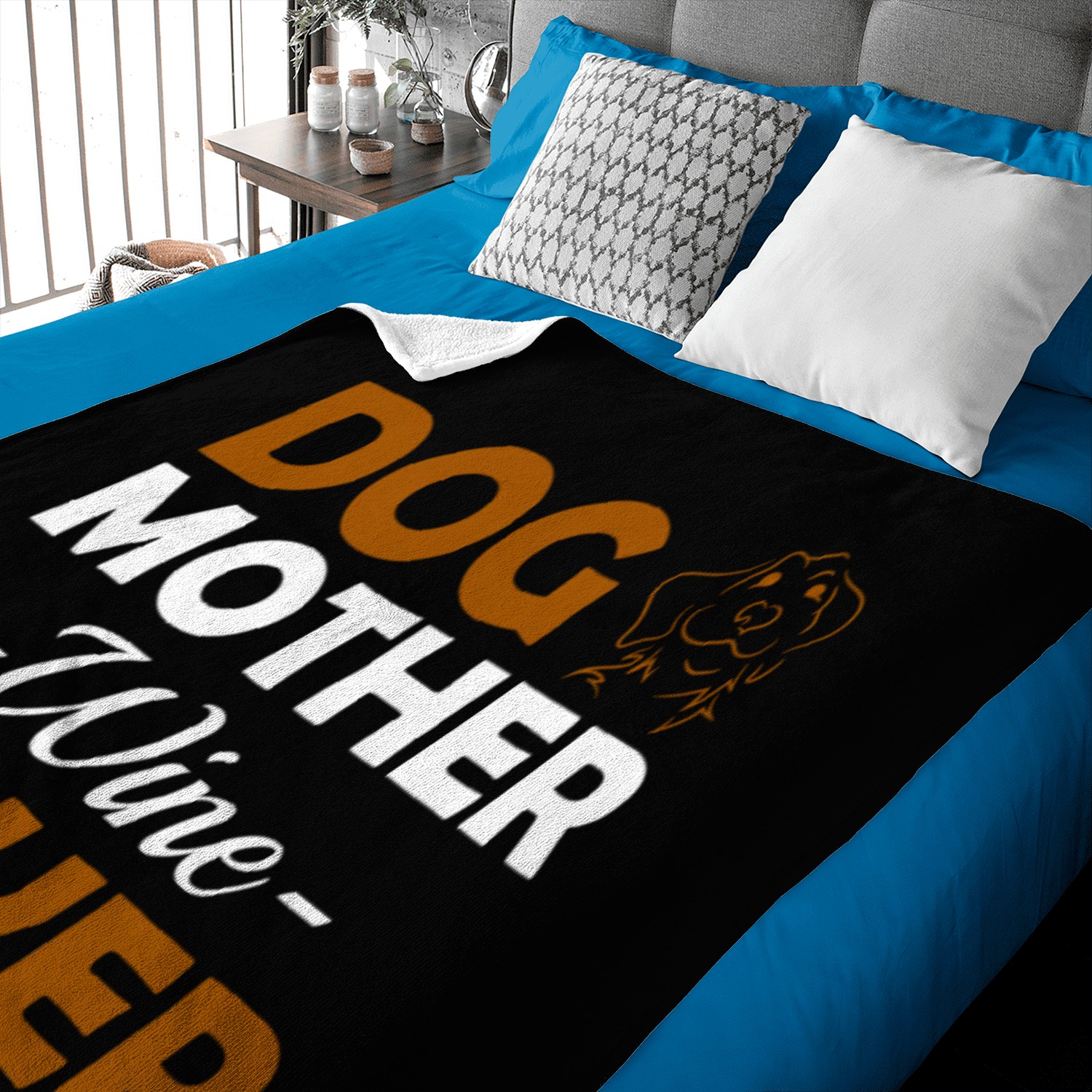 Dog Mother Wine Lover Cute Mom Drinking Gift Baby Blankets