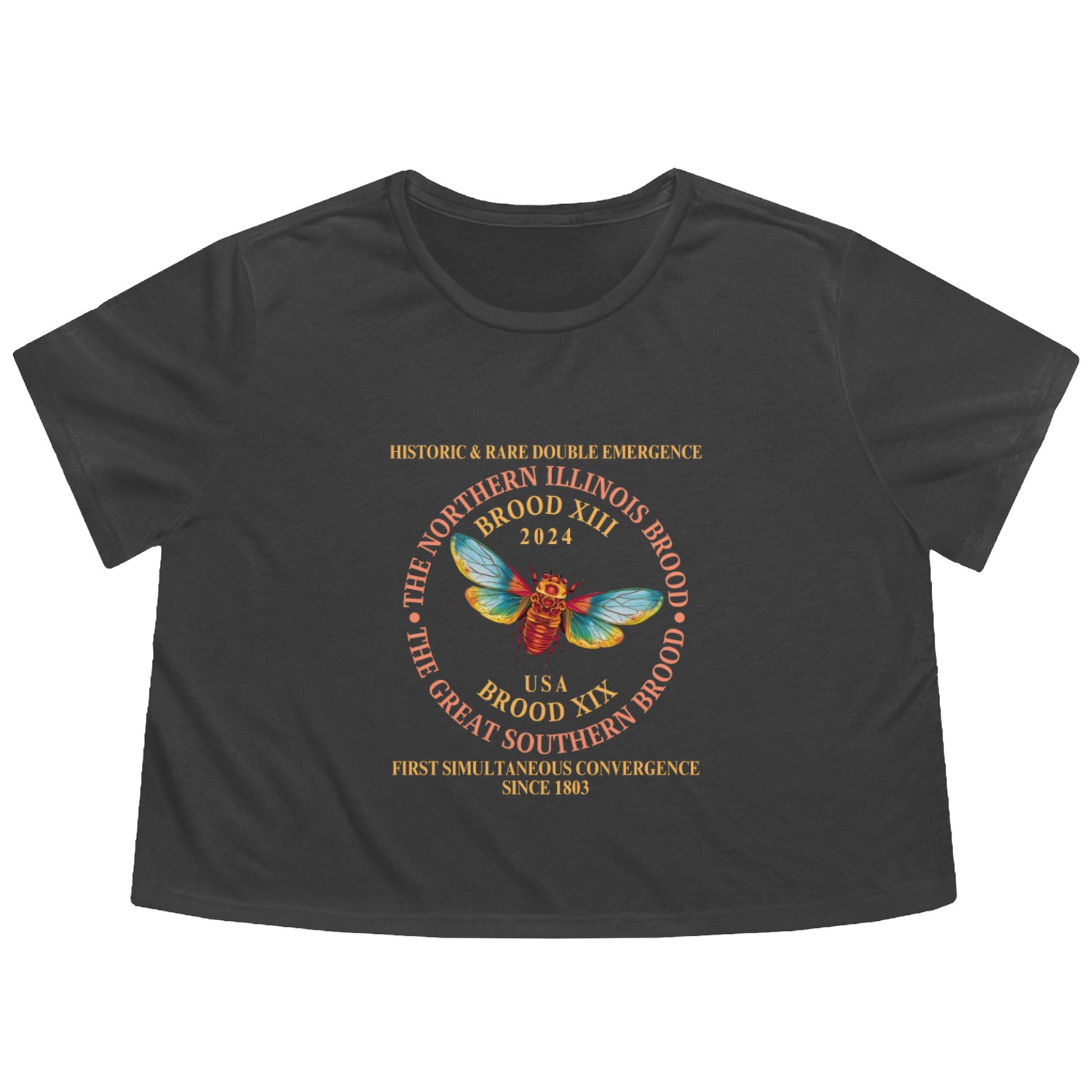 Cicada Brood XIII Brood XIX 2024 Emergence Flowy Cropped Tees