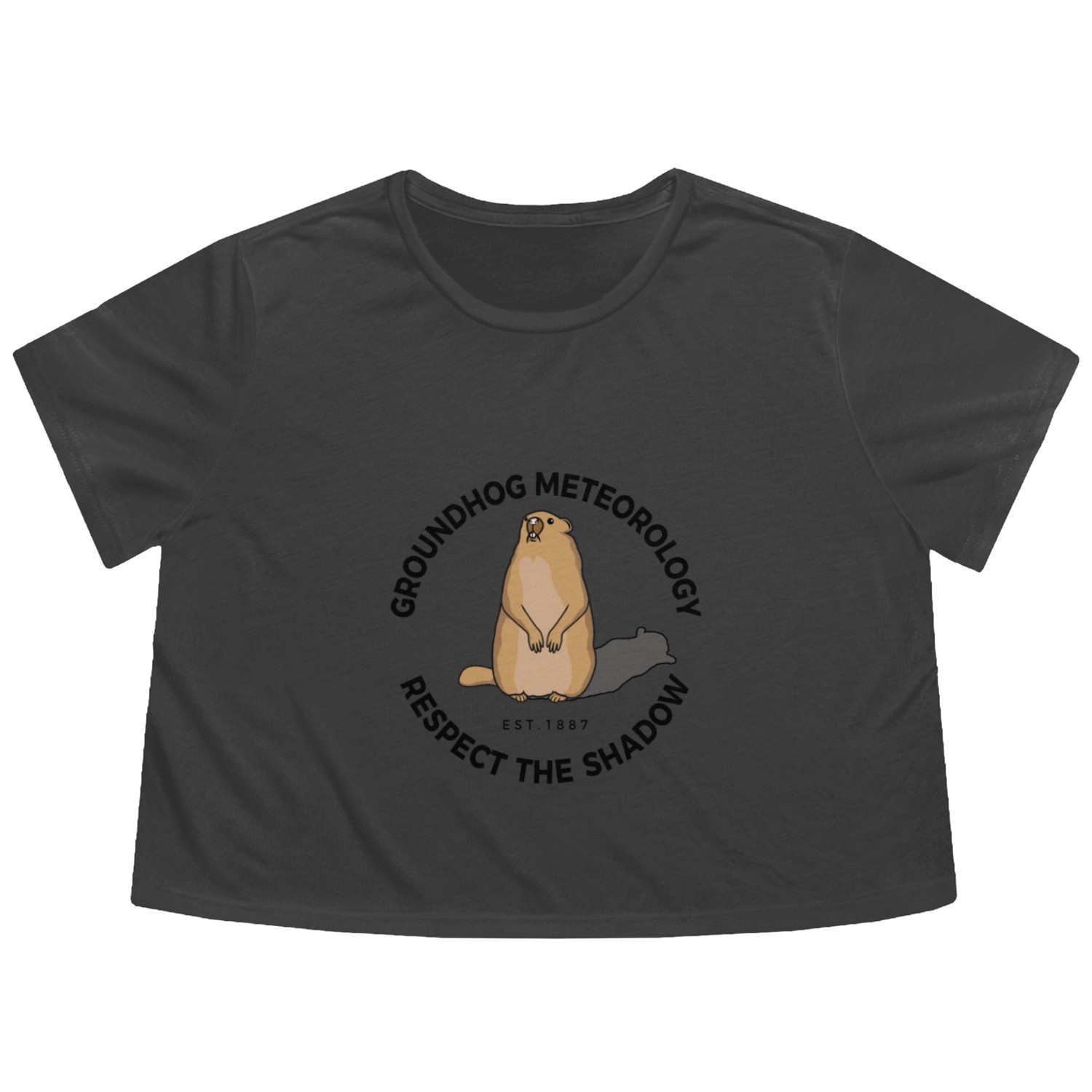 Animal Groundhog Spirit Rodent Happy Groundhog Day Flowy Cropped Tees