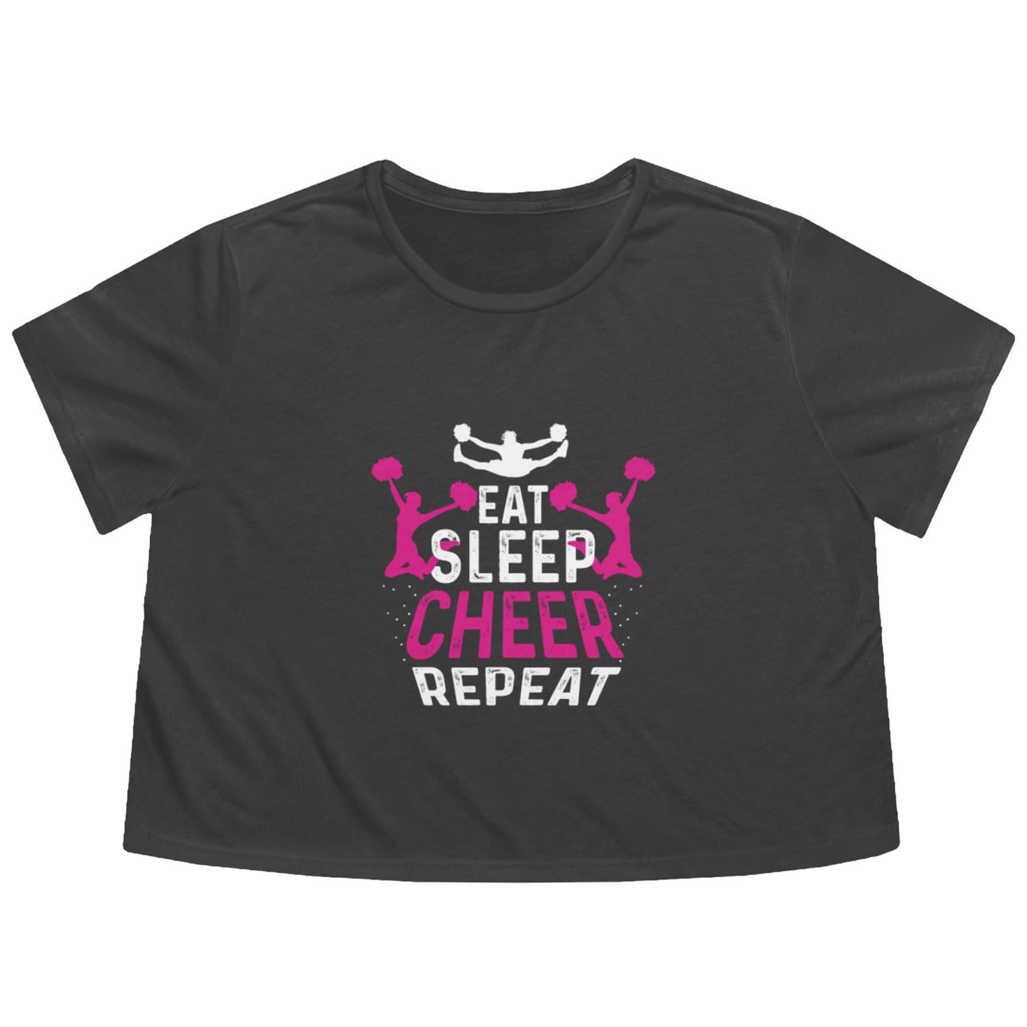 Eat Sleep Cheer Cheerleader Gift Flowy Cropped Tees