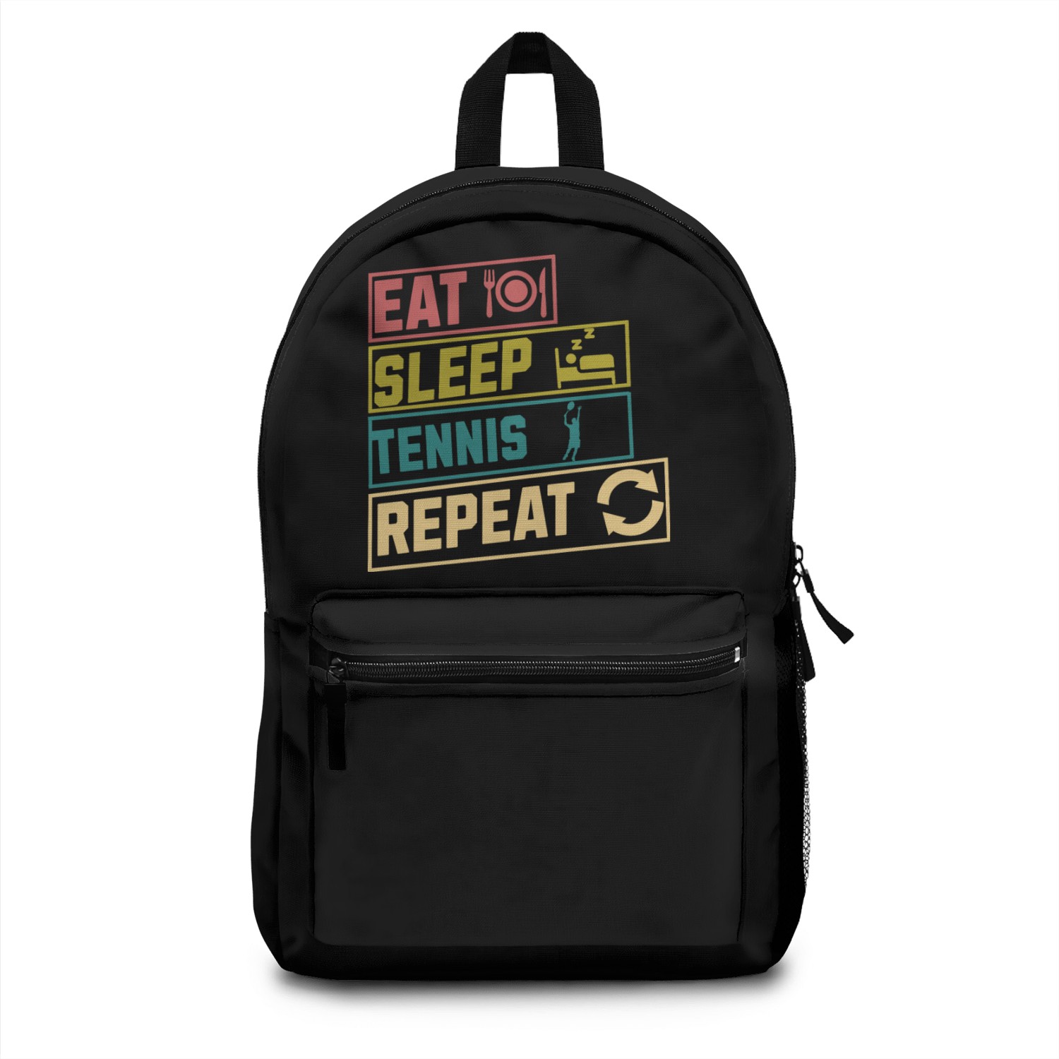 Eat sleep tennis repeat hobby Backpacks