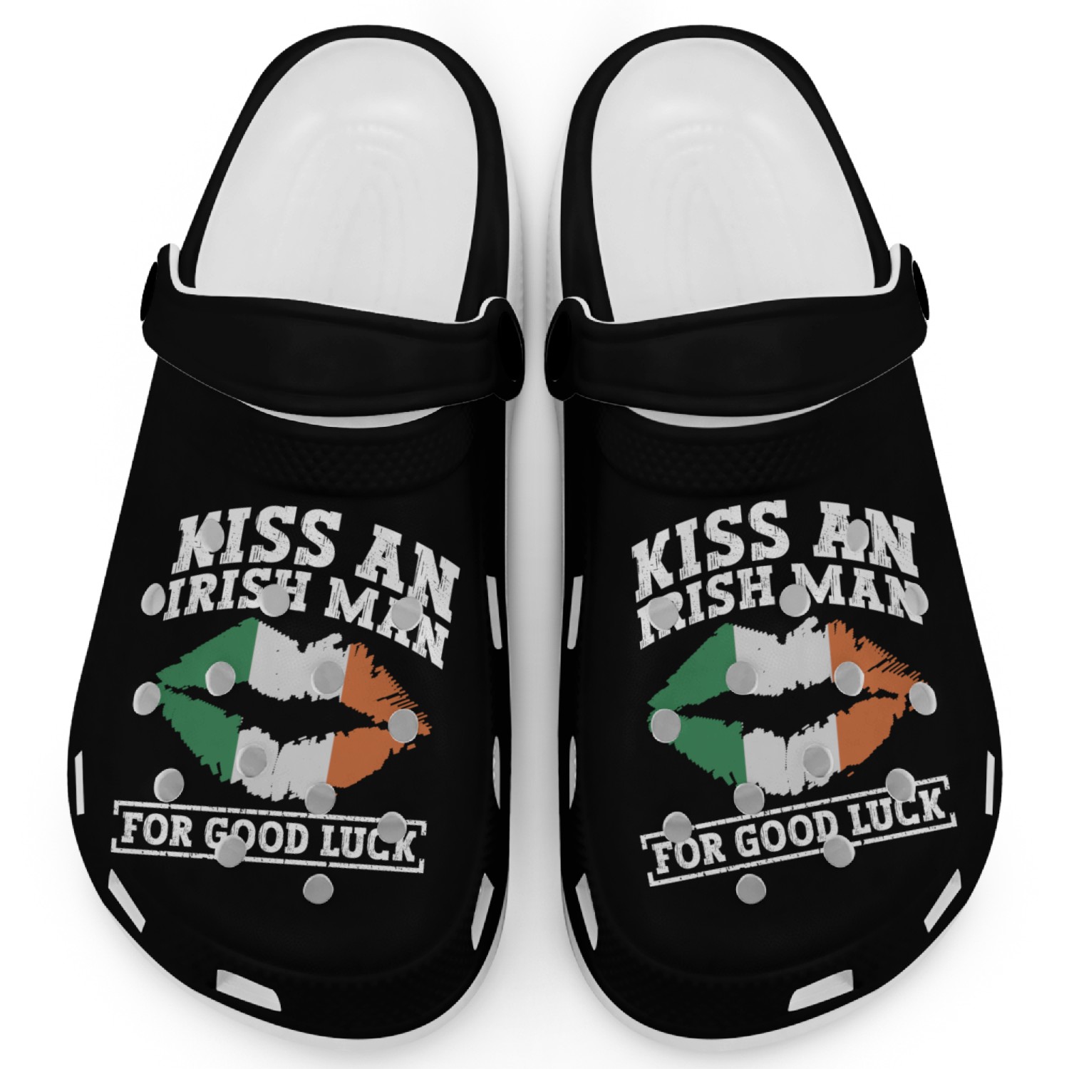 Kiss An Irish Man For Good Luck - St Patricks Day Clogs