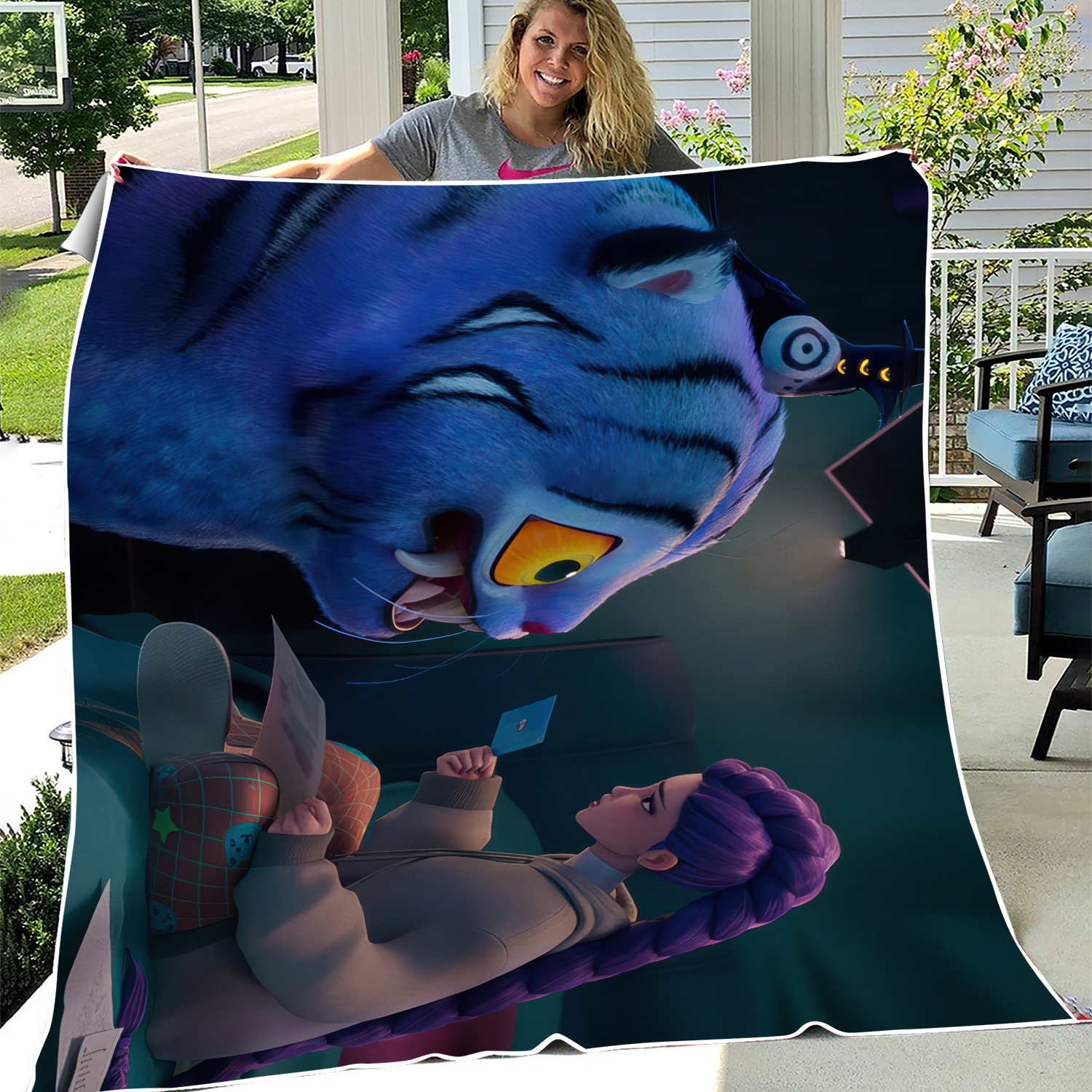 Rumi Derpy Blankets KPop Demon Hunters Fleece Blanket for Couch, Chair, or Bed, Back To School Gift For Kids