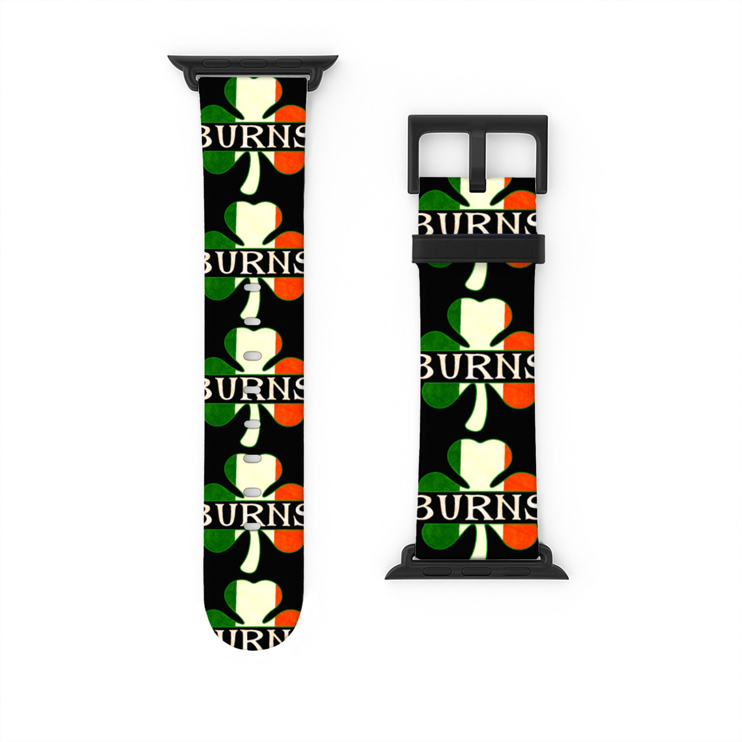 Burns Irish Surname Ireland Flag Shamrock Watch Bands For Apple Watch