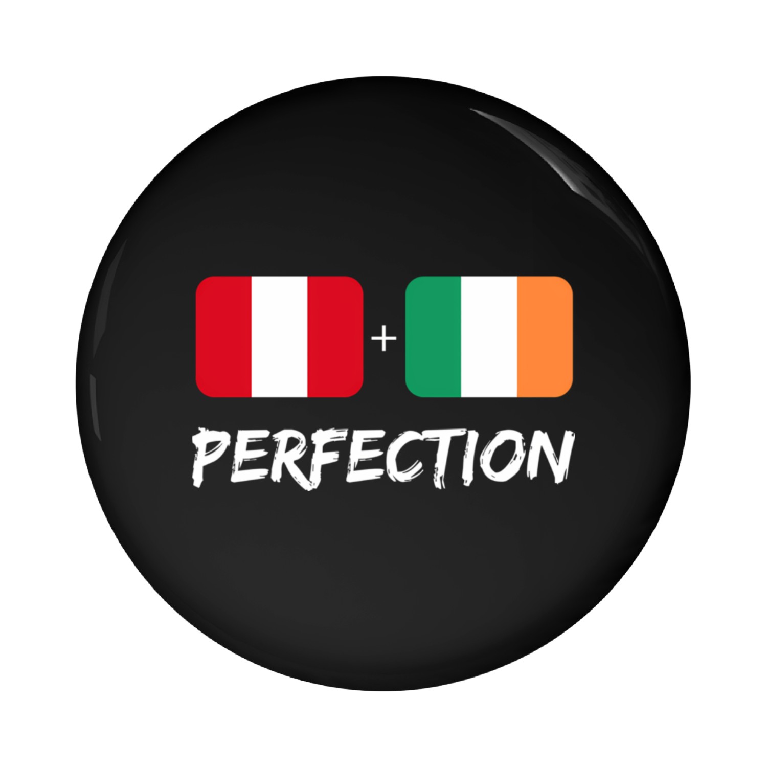 Peruvian Plus Irish Perfection Mix Heritage Flag Pin Buttons