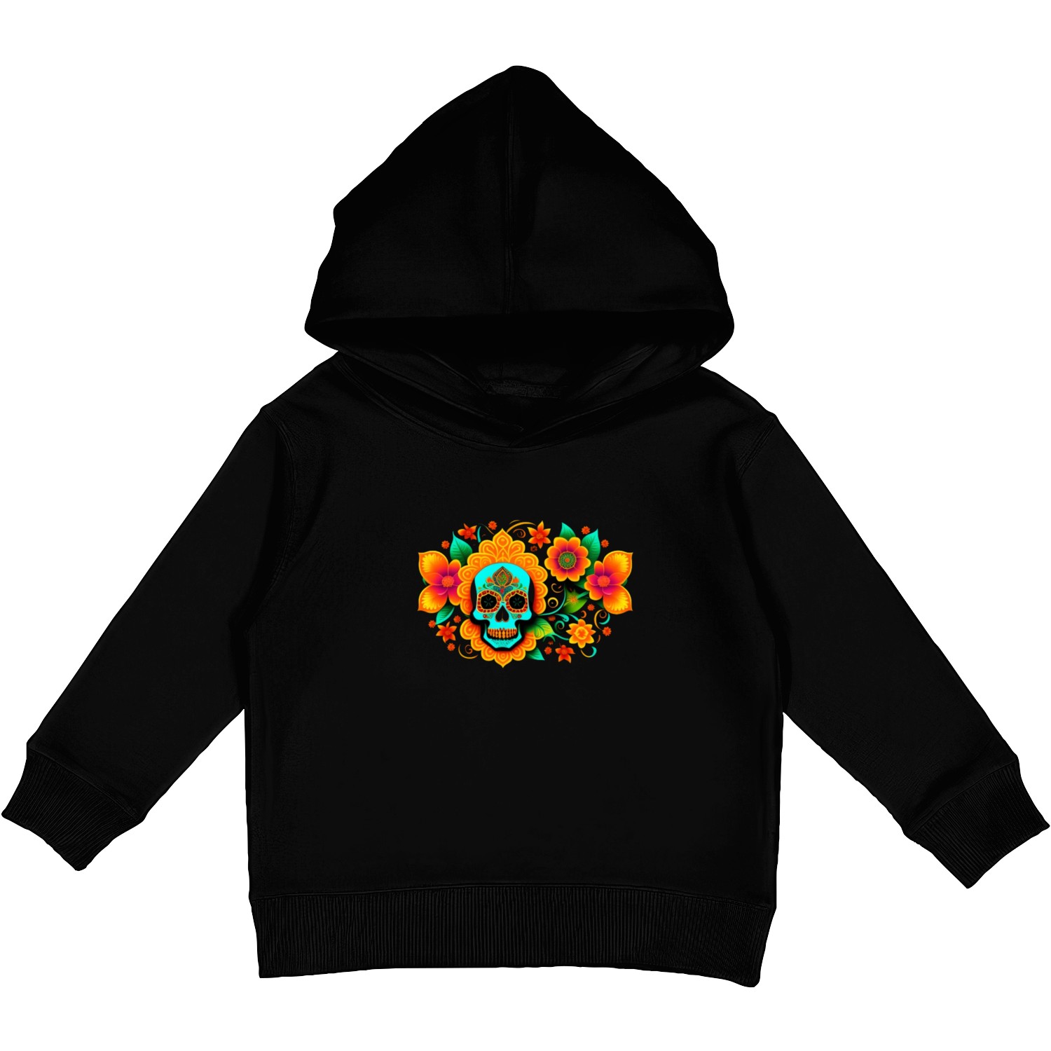 Skull and flowers Kids Pullover Hoodies