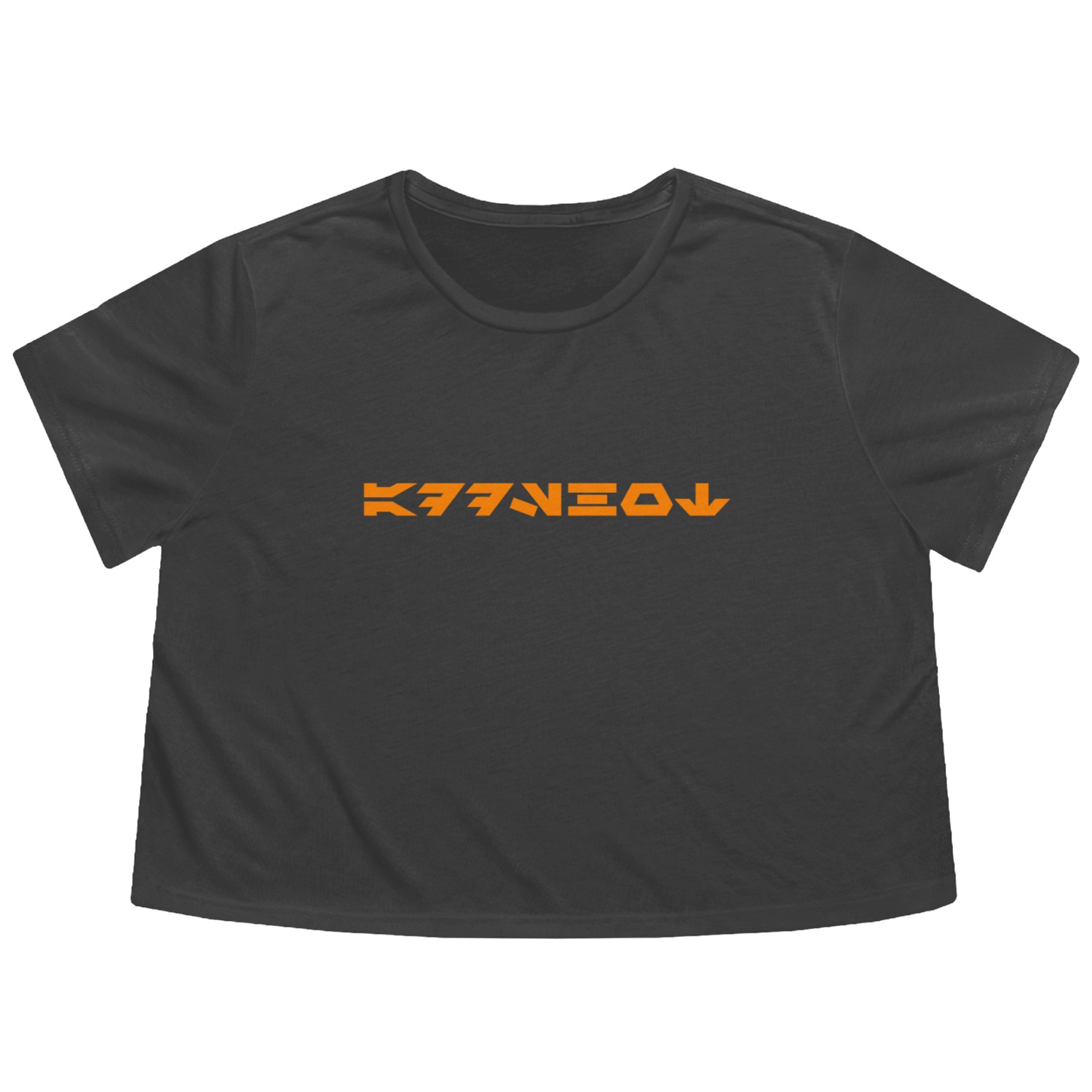 addshot Aurebesh Orange Flowy Cropped Tees