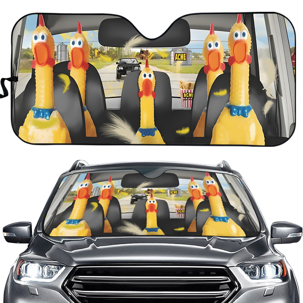 Car Sunshade Funny Screaming Chicken Car Sunshade Funny Screaming Chicken Car Sunshade Car Windshield Car Accessories