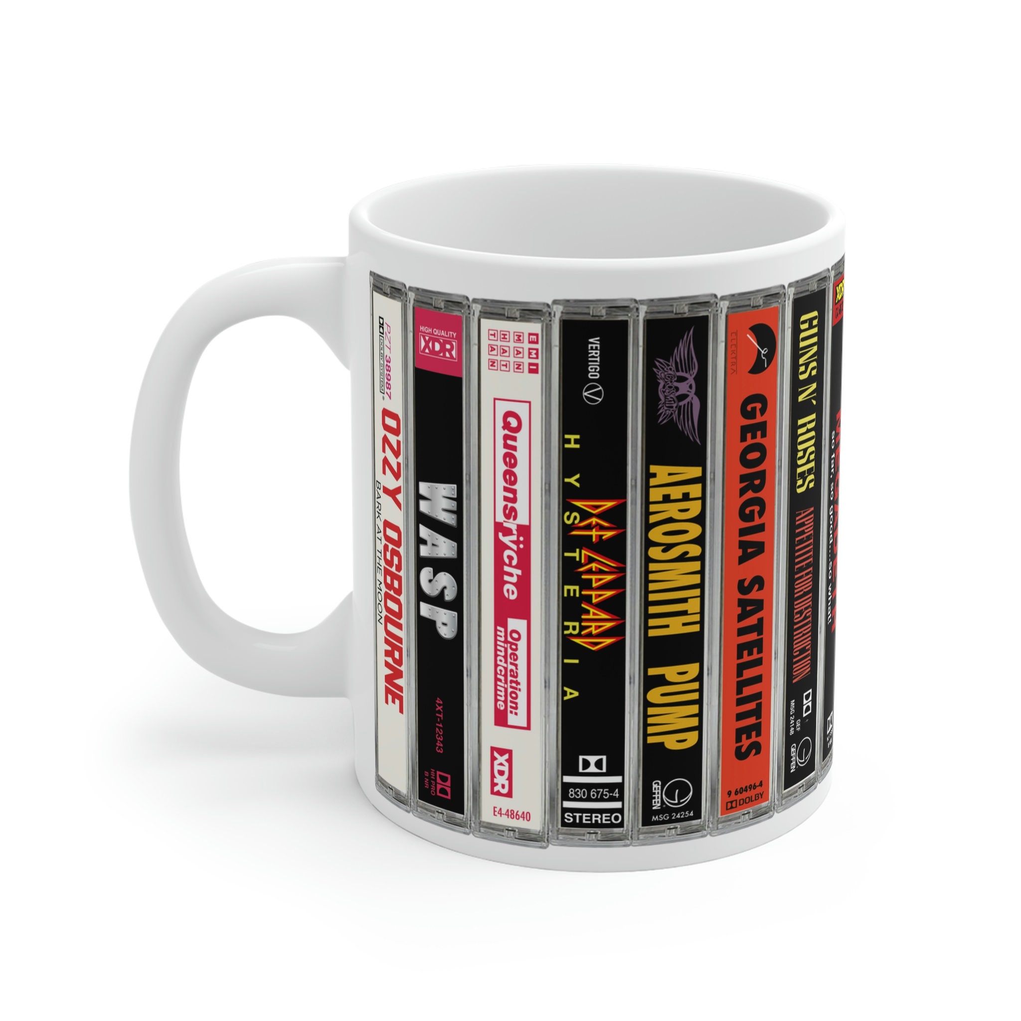 80s Metal Cassette Collection Mug. 80s Heavy Metal. Cassette Collection Mug. Music Gift. Music Mug