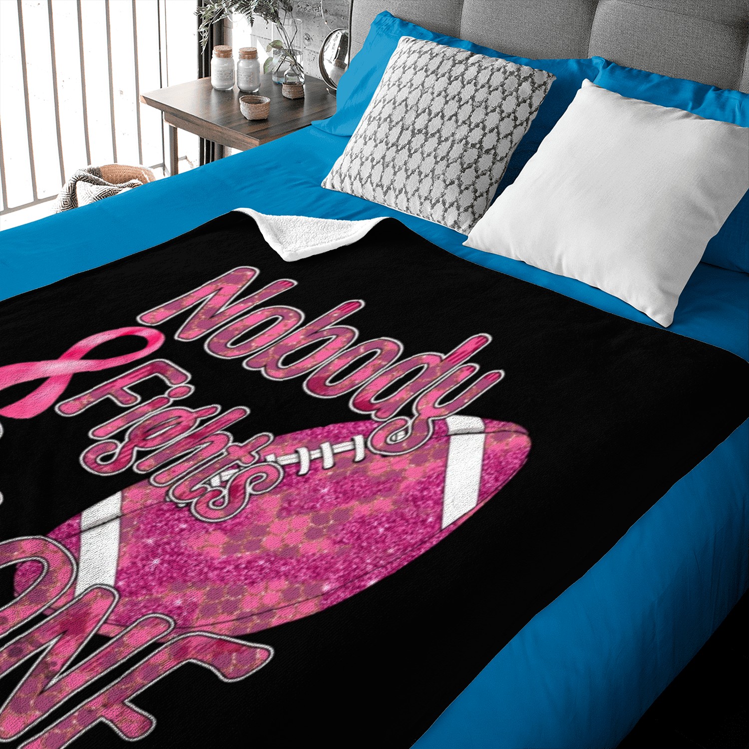 Nobody Fight Alone Breast Cancer Baby Blankets