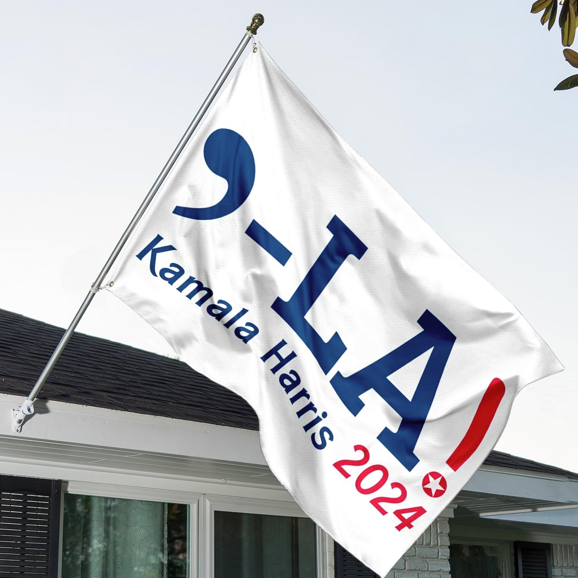 Kamala Harris For The President 2024 House Flag, Kamala Rally La Vote Flag