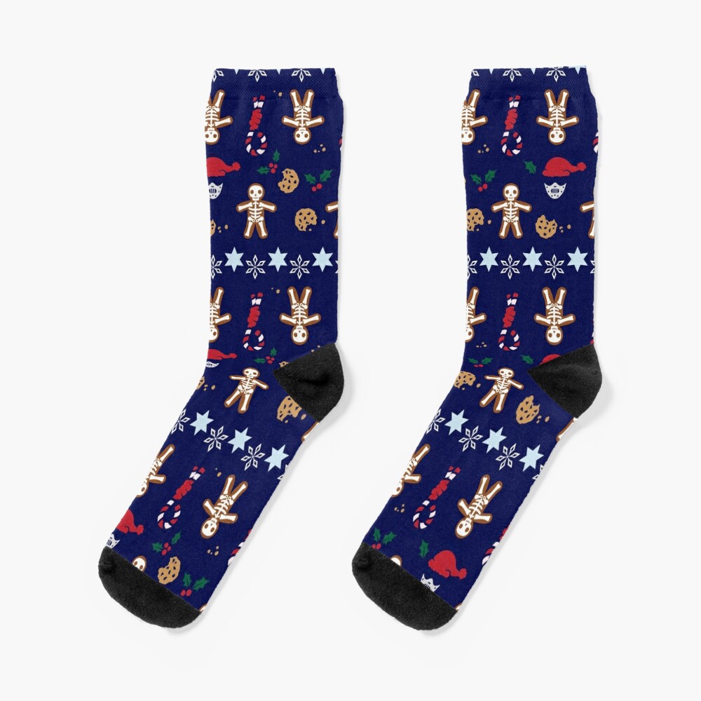 Deadly Christmas Pattern (Full Color) Socks