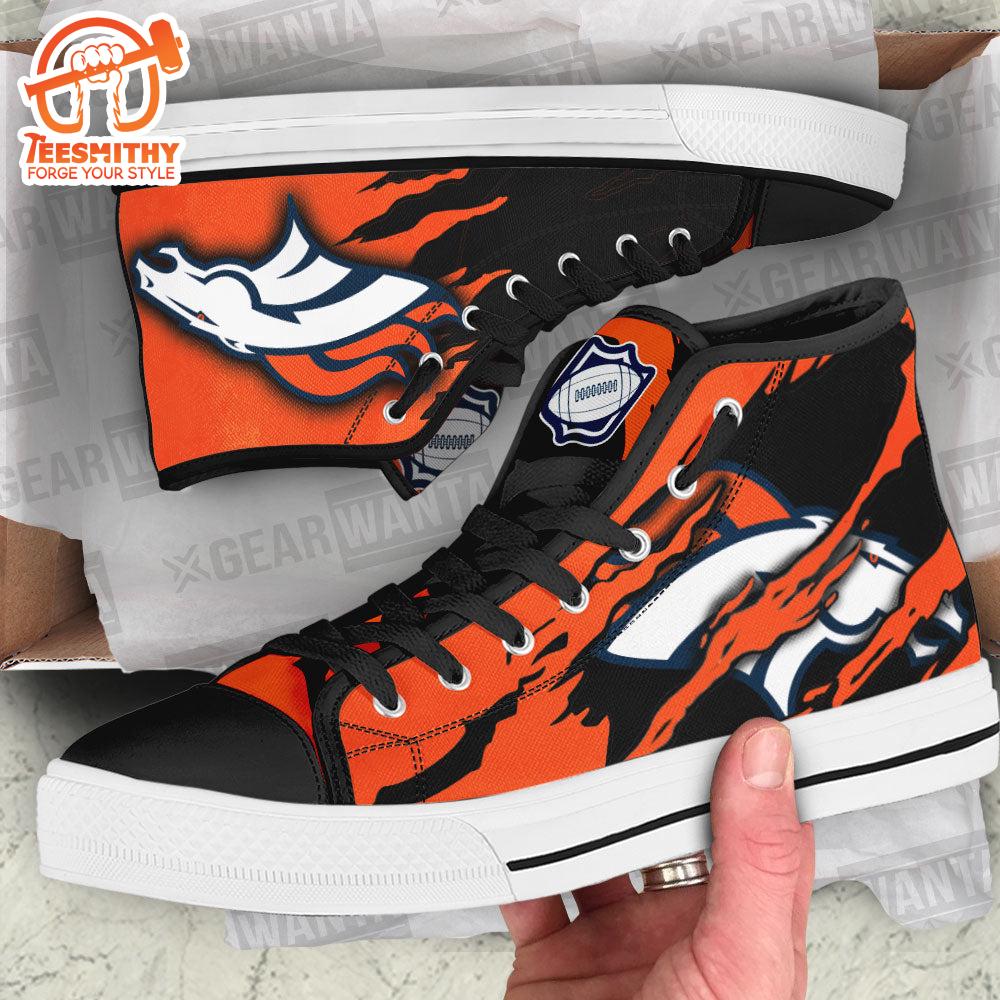 Denver Broncos High Top Shoes For Fans