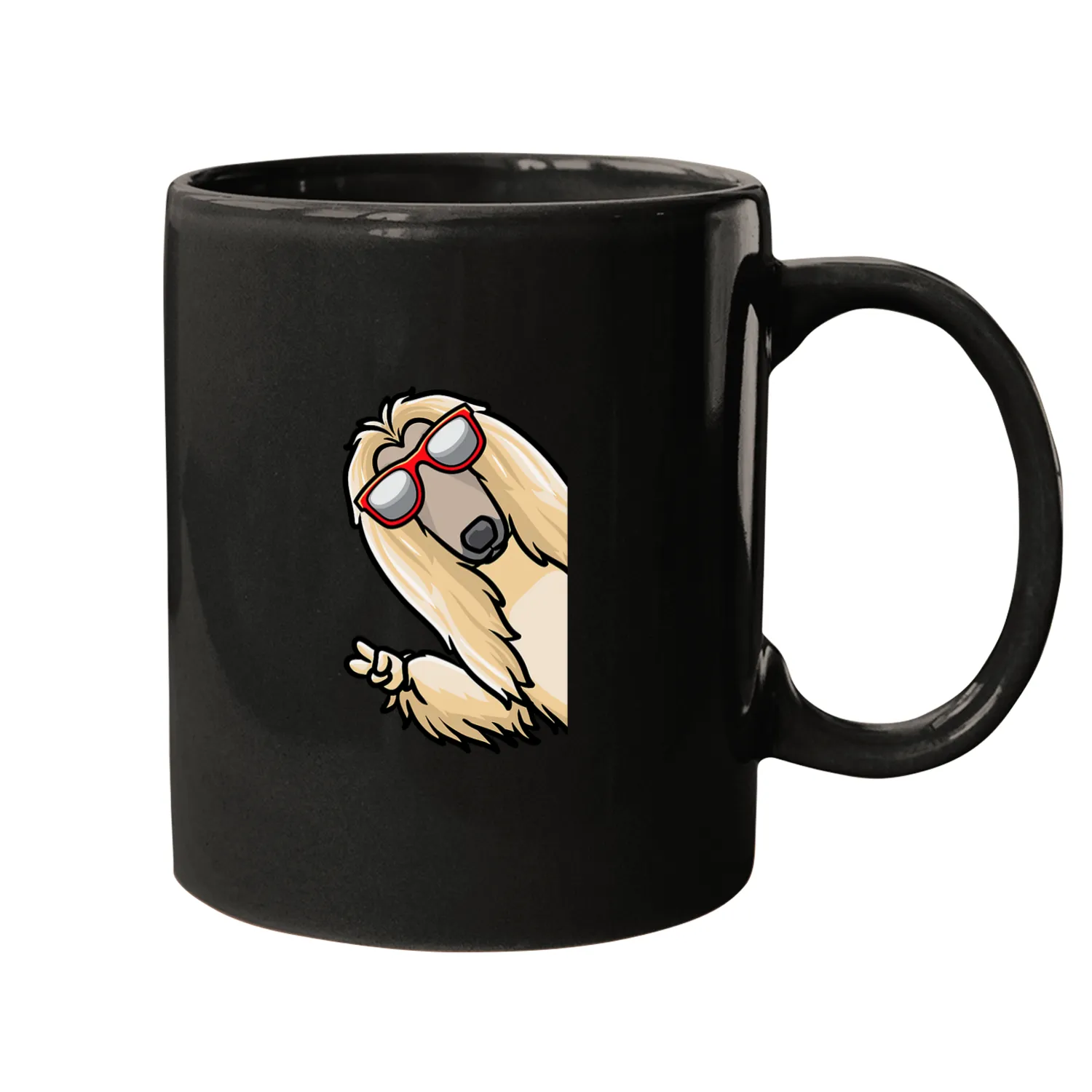 Afghan Hound From Side With Sunglasses Mugs