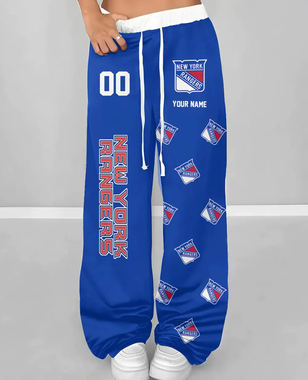 New York Rangers NHL Personalized Wide Leg Lounge Pants
