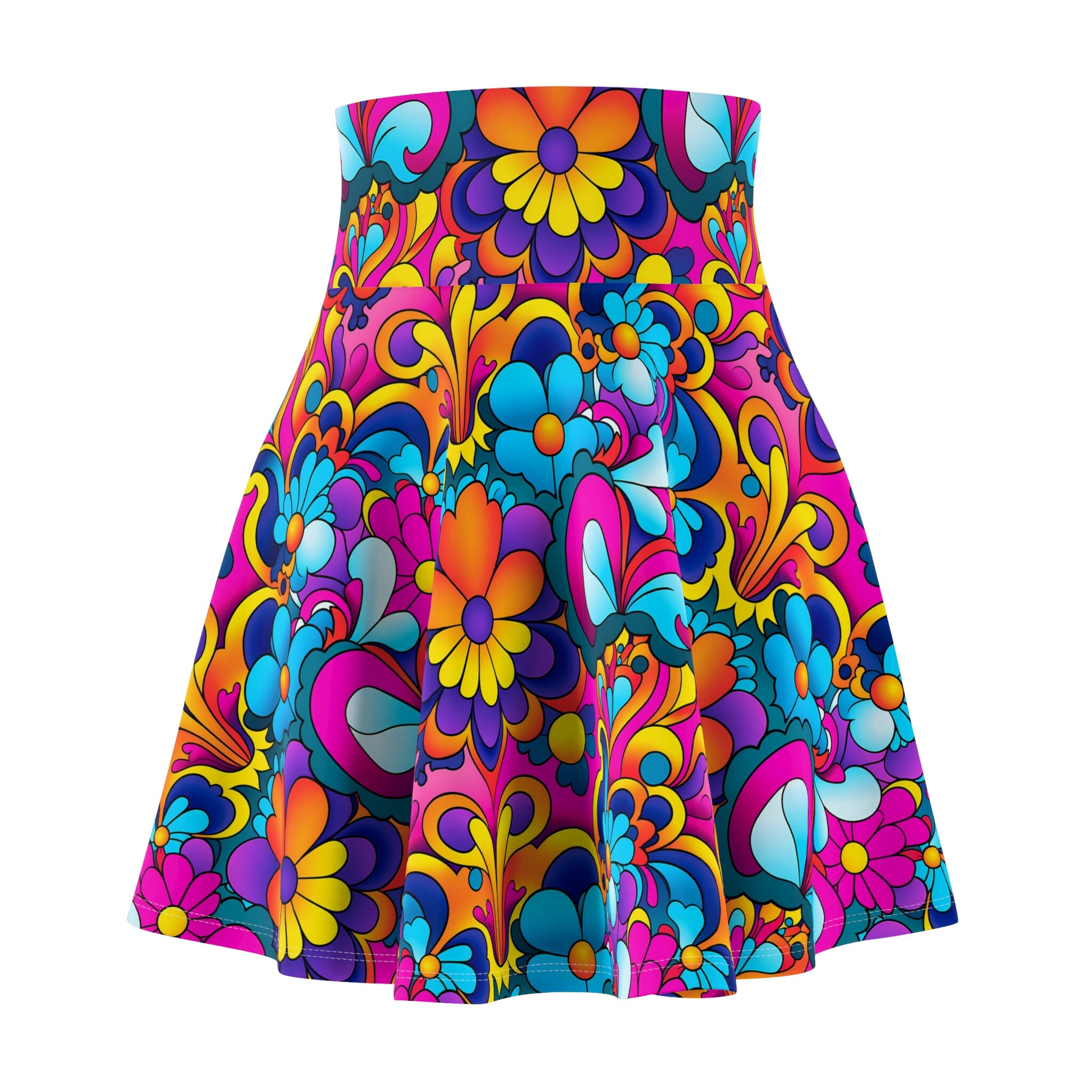 Flower Power Skater Skirt, Women's Skater Skirt