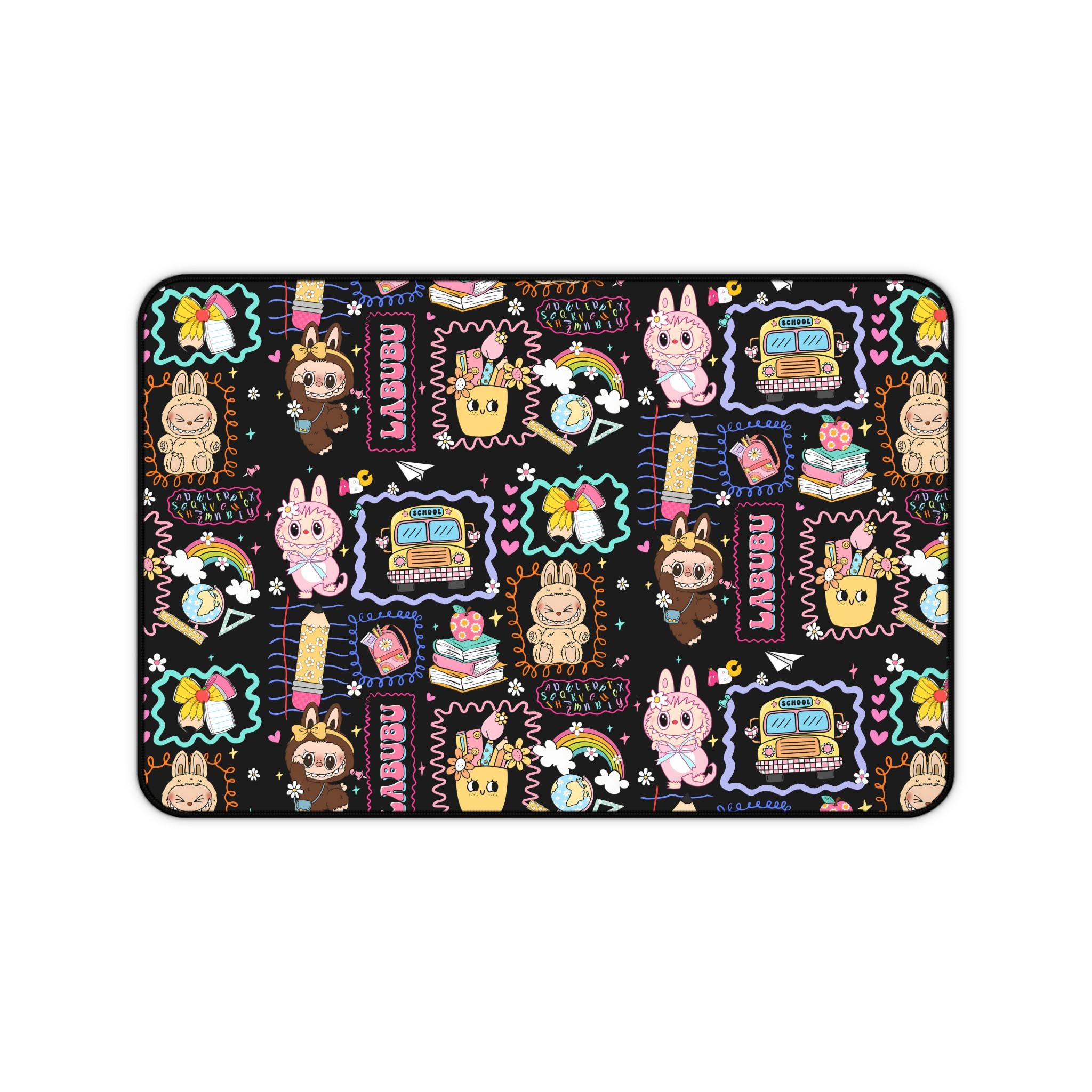 Labubu Desk Mat Kawaii Gamer Mousepad for Kids & Teens Cute Bunny Monster Extended Mouse Pad