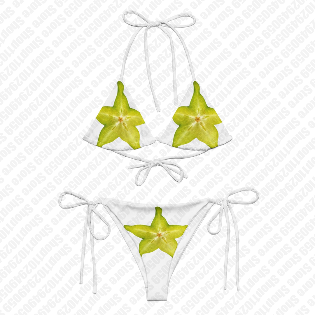 2000s Y2K Fruit Print Gothic Bikini Swimsuit Women's Split Bathing Suit Beachwear