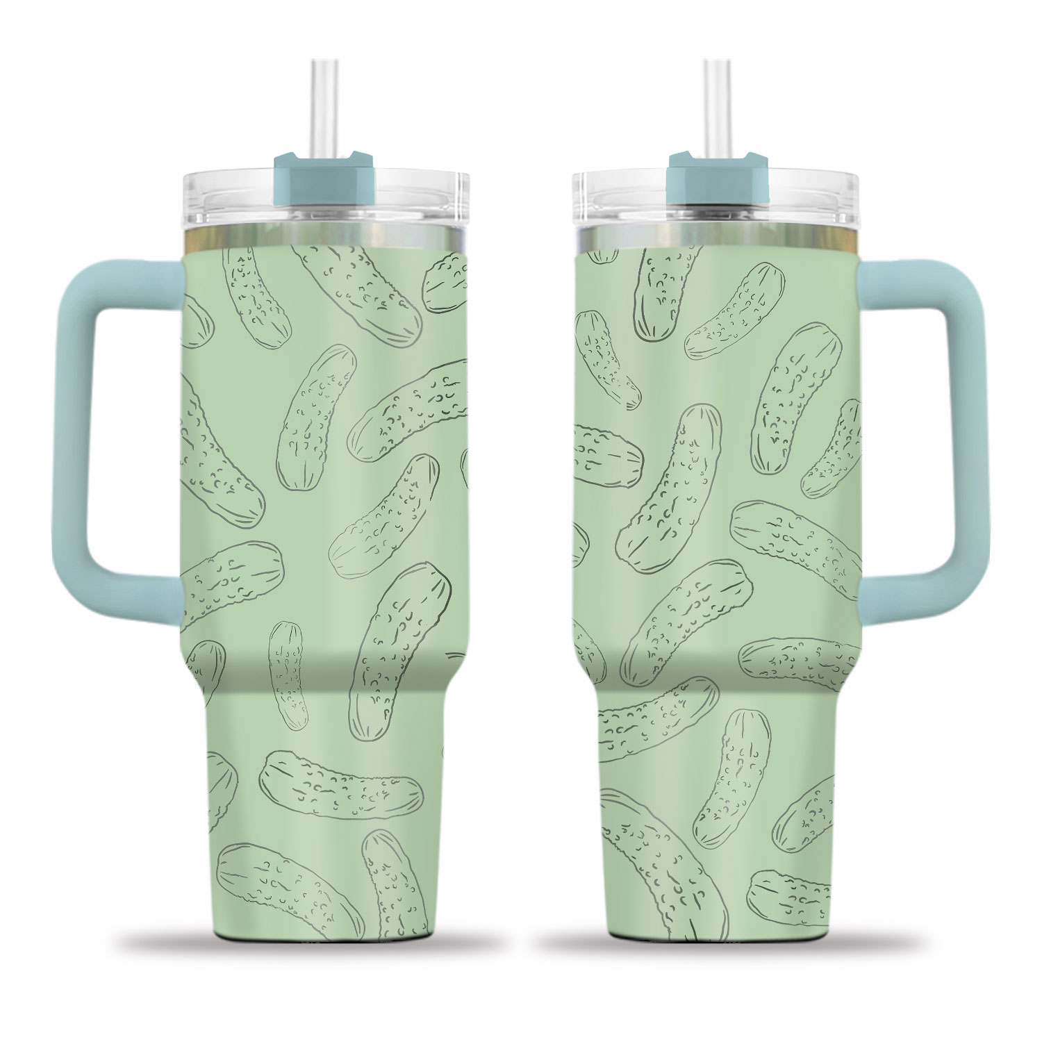 40oz Pickle Tumbler with Lid and Straw, Food Tumbler, Pickle Gifts