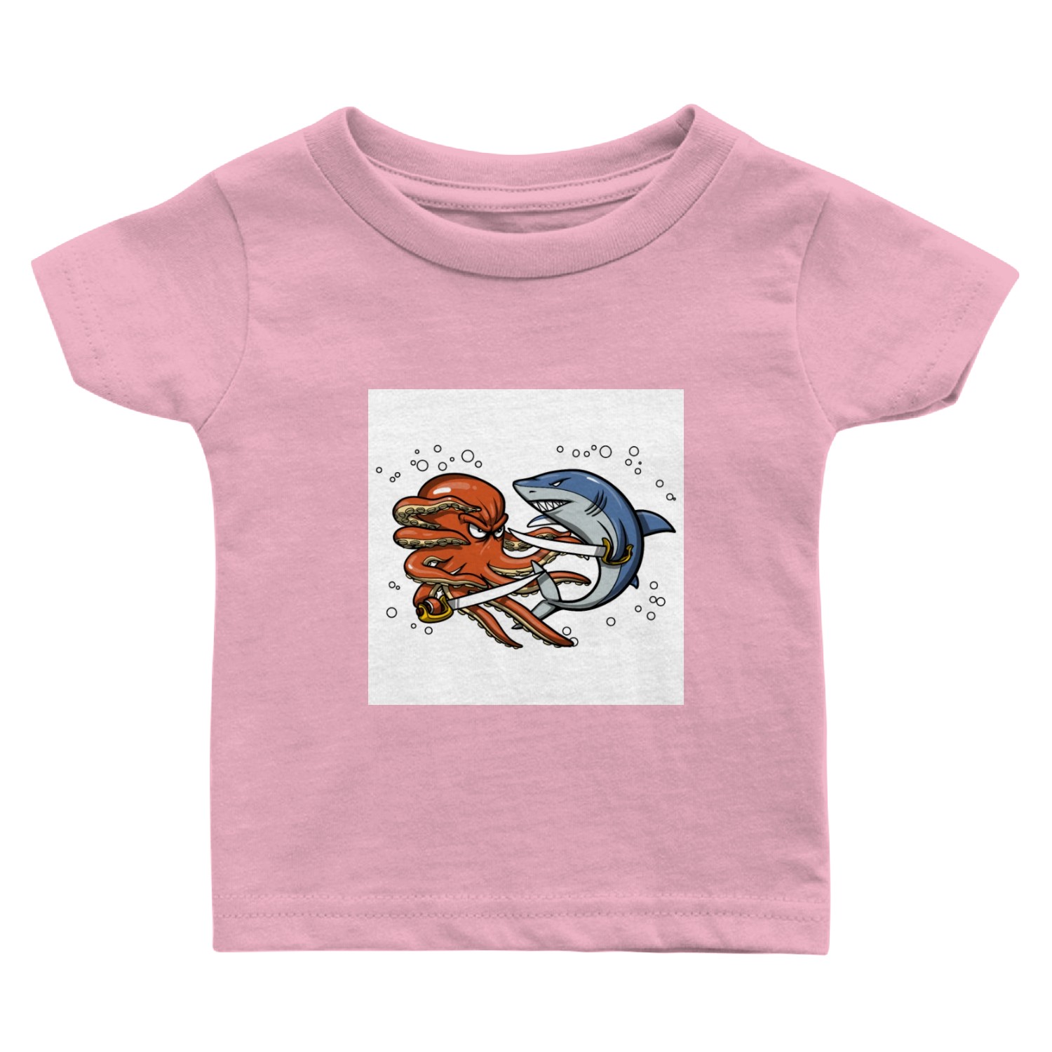 Octopus Shark Pirate Battle Baby T Shirts