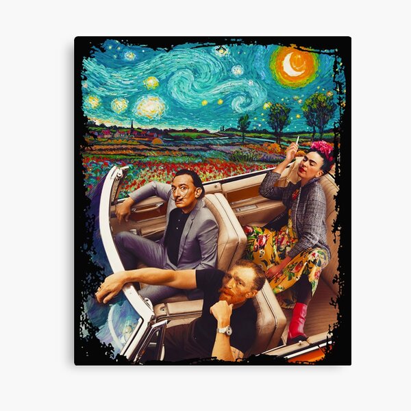 Vincent-Van-Gogh-Frida-Salvador-Dali-Banksy-car Canvas
