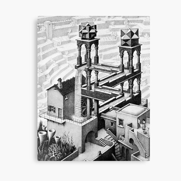 Escher waterfall geometry geometric mathematic Canvas